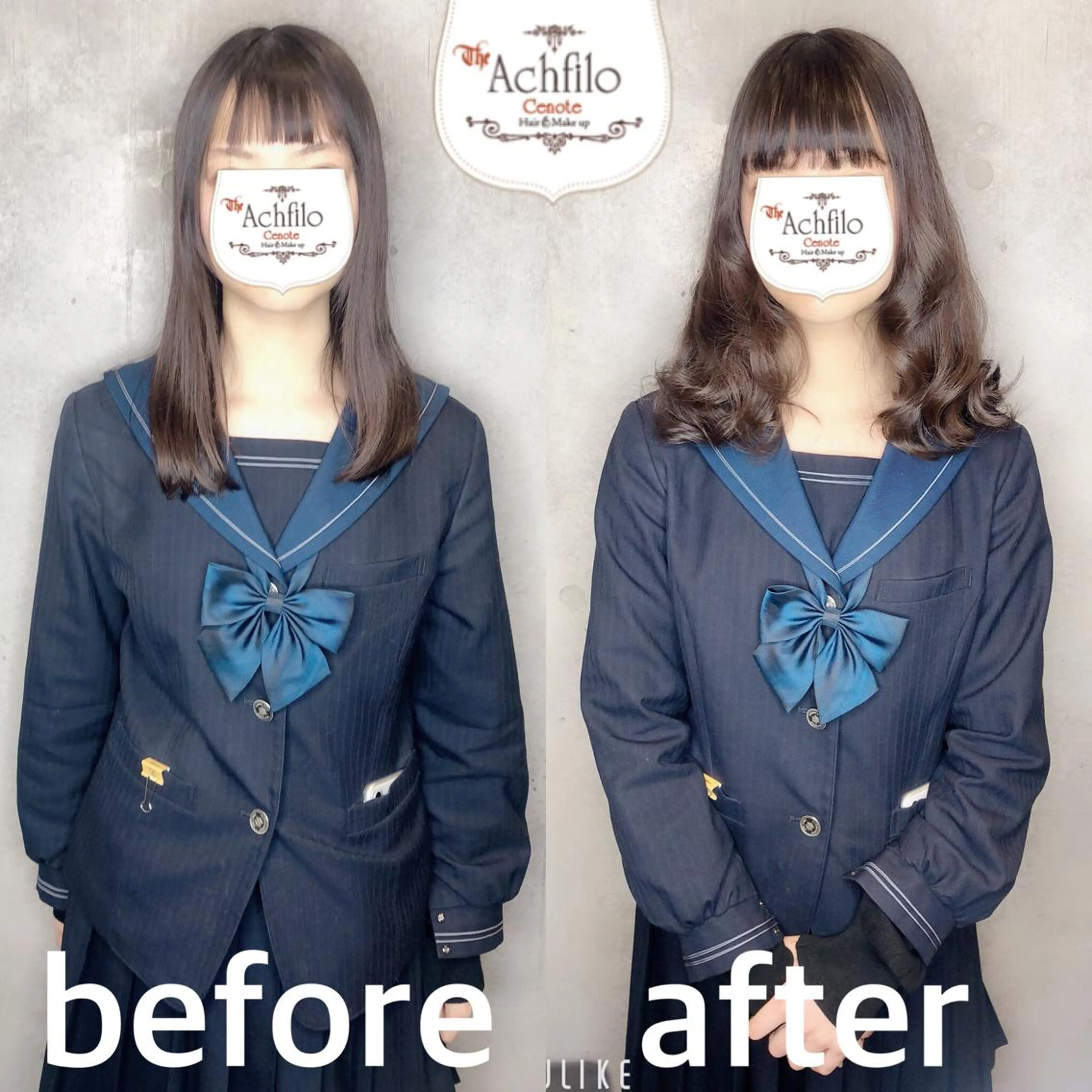 セミロング カラー パーマ ヘアアレンジ メンズ キッズ ネイル マツエク・マツパ 編み込みエクステ プルエクステ シールエクステ メンズハイライト ダブルカラー ACHFILO モデル募集のヘアスタイル