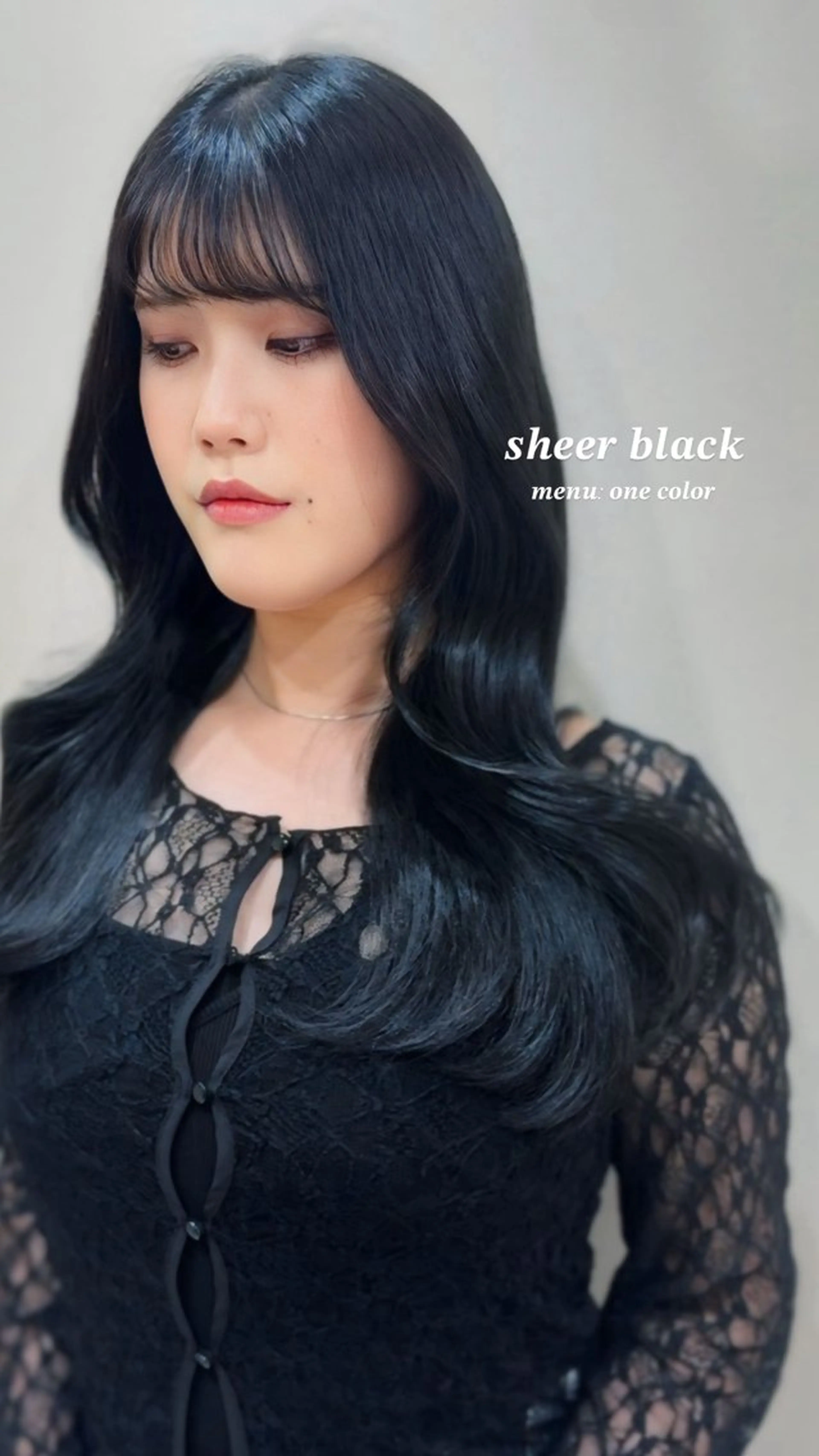 ロング カラー 黒髪 透明感カラー ヘアカラー ワンホン×髪質改善 つのーか🩶‪🫧のヘアスタイル
