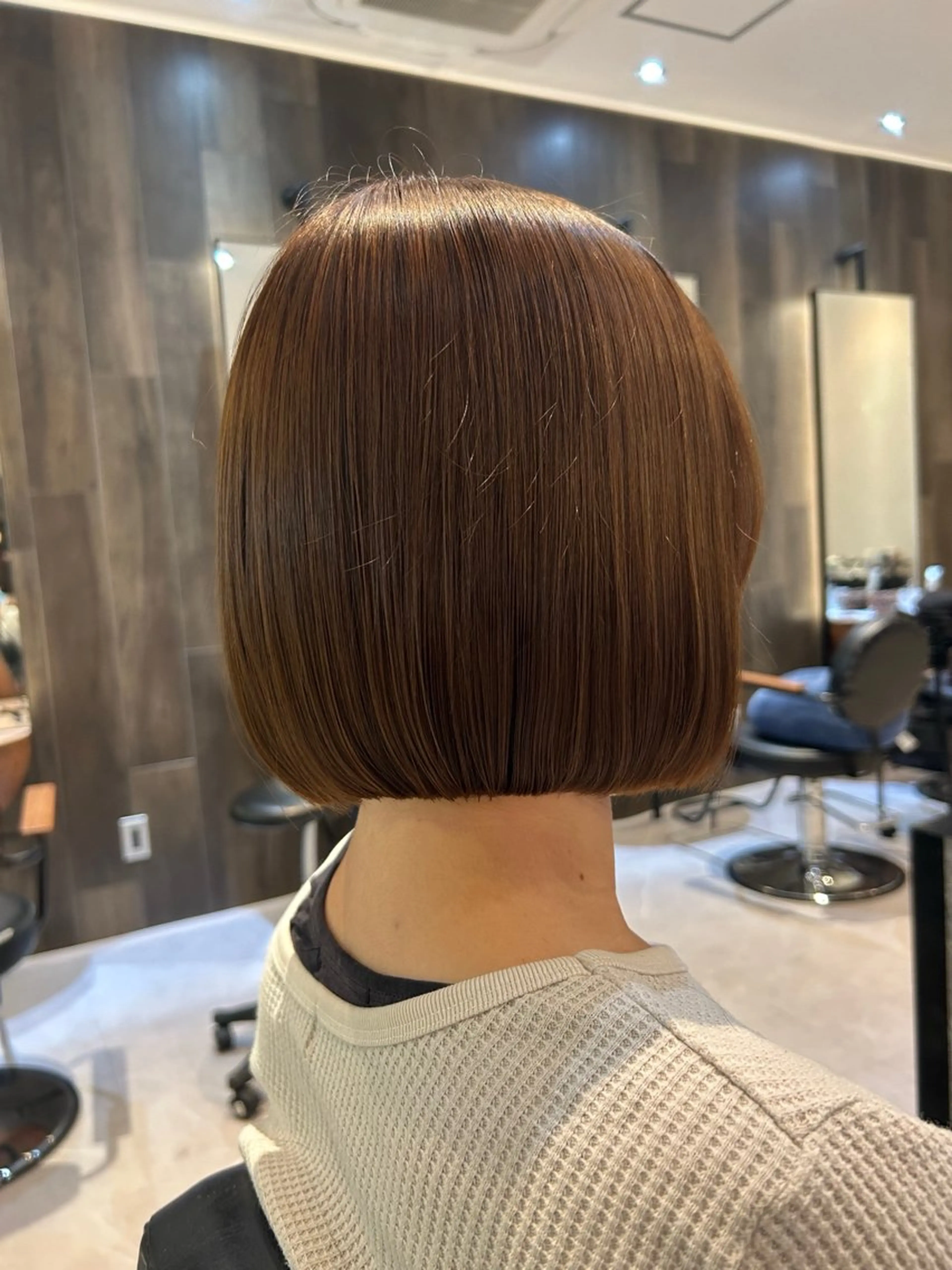 ミディアム ボブ 縮毛矯正/カット/ 韓国ヘア/蛯原🍤のヘアスタイル