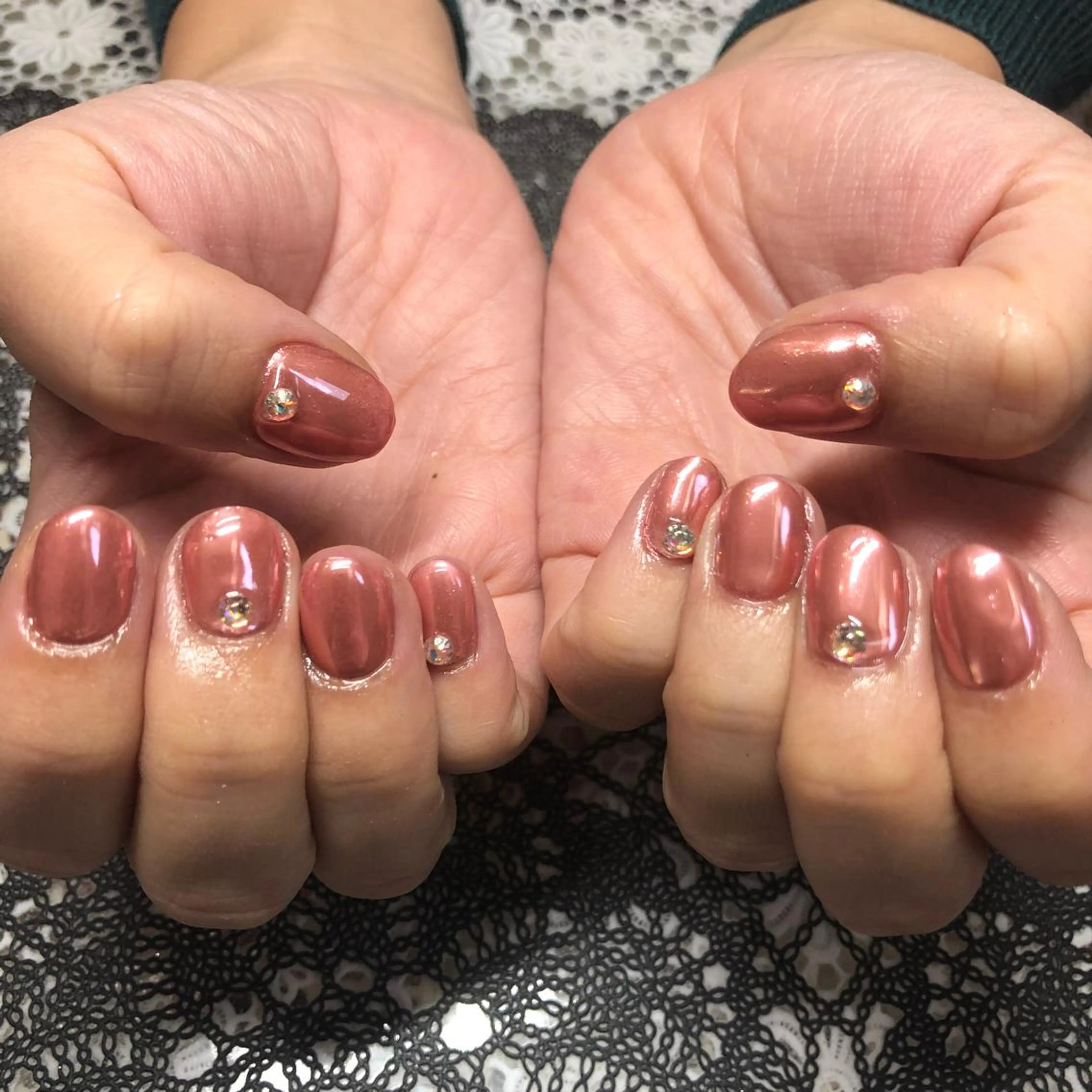 ネイル ミラーネイル ピンク J terrace Nailのネイルデザイン