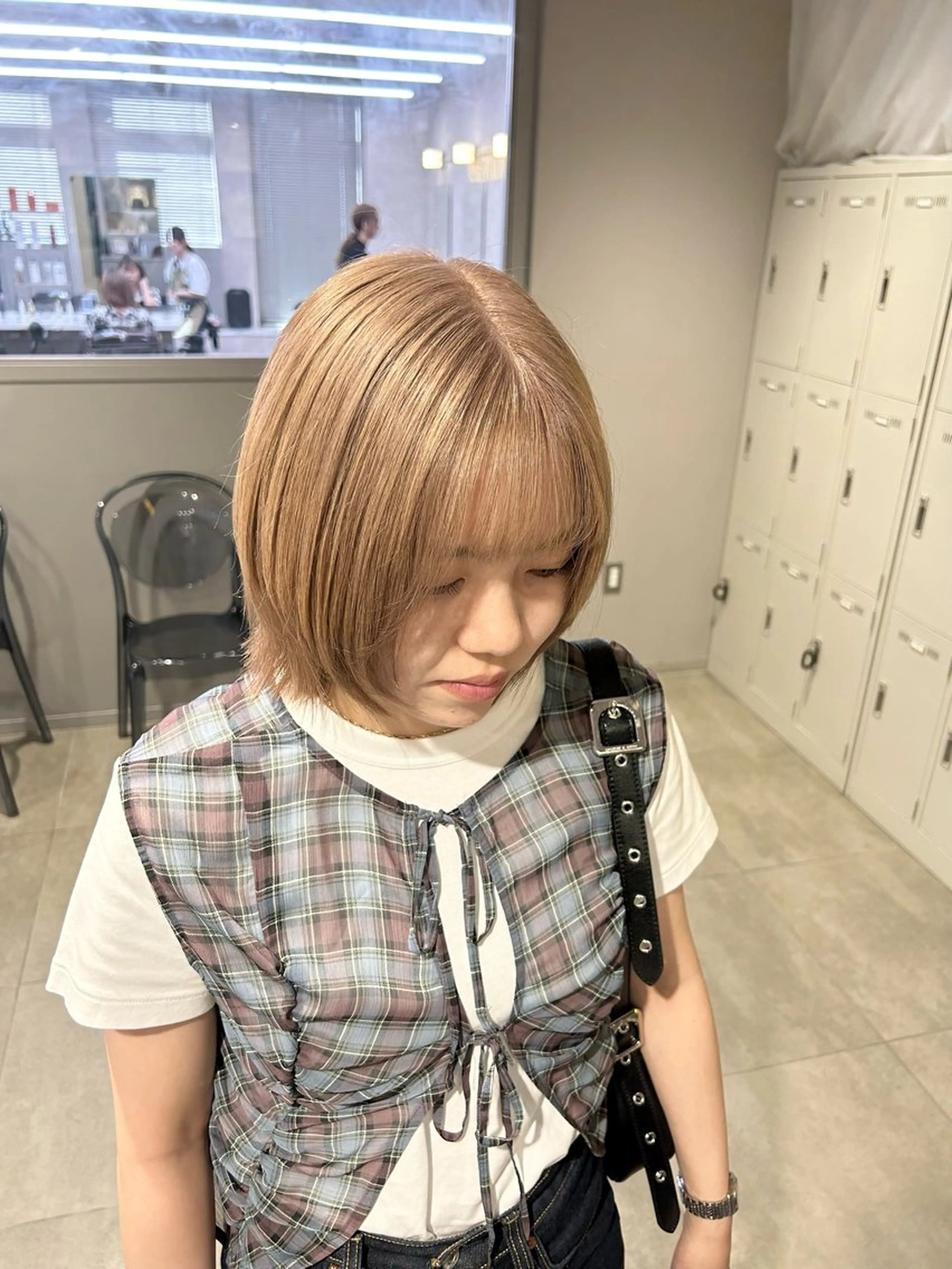 カラー ヘアカラー トリートメント 透明感ベージュ🤎 ナチュラルレイヤーのヘアスタイル