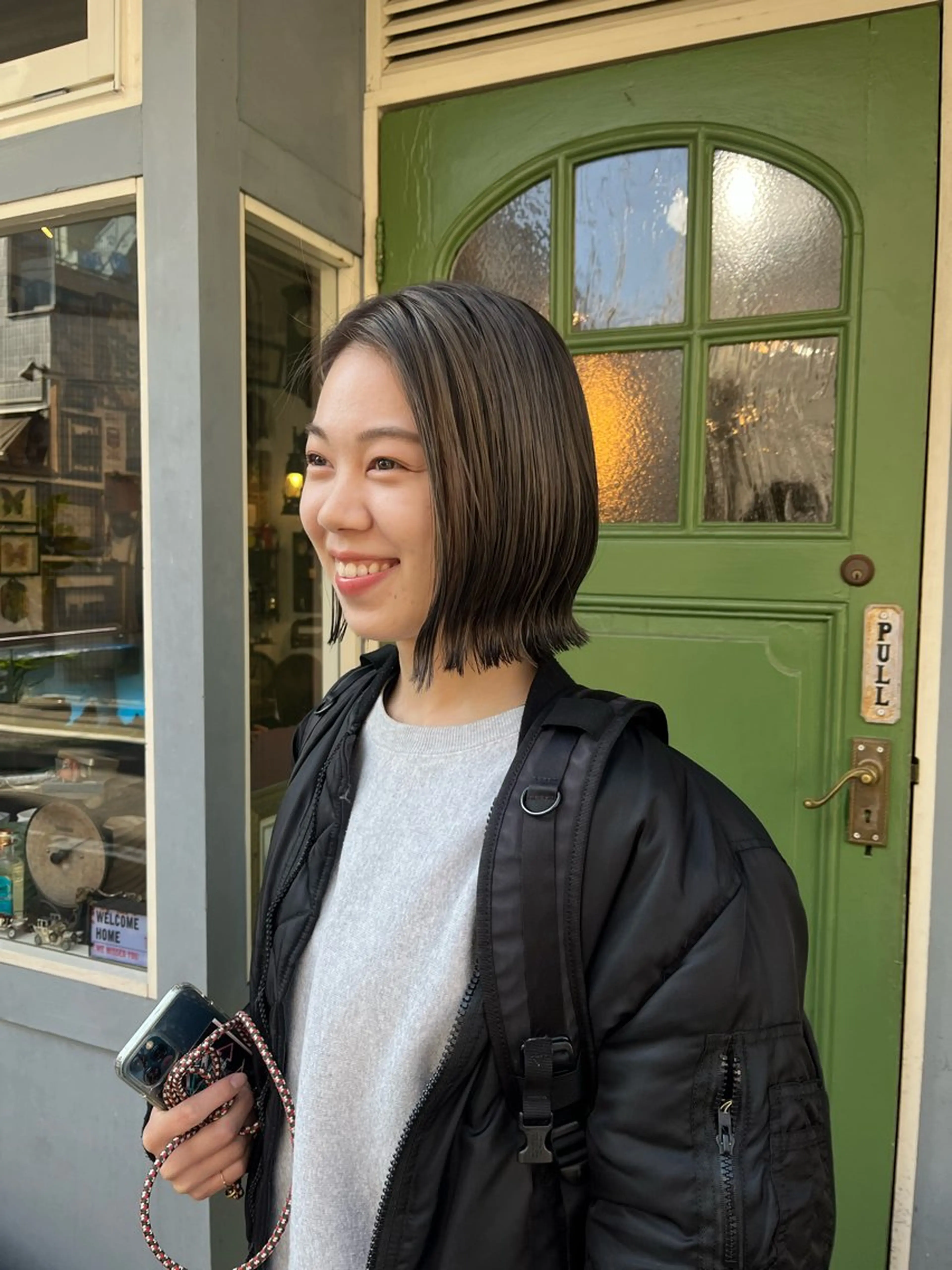 ショート カラー 切りっぱなしボブ ボブ 外ハネヘア 🌱洒落てるパーマ 🌱ショート/緒方椋のヘアスタイル