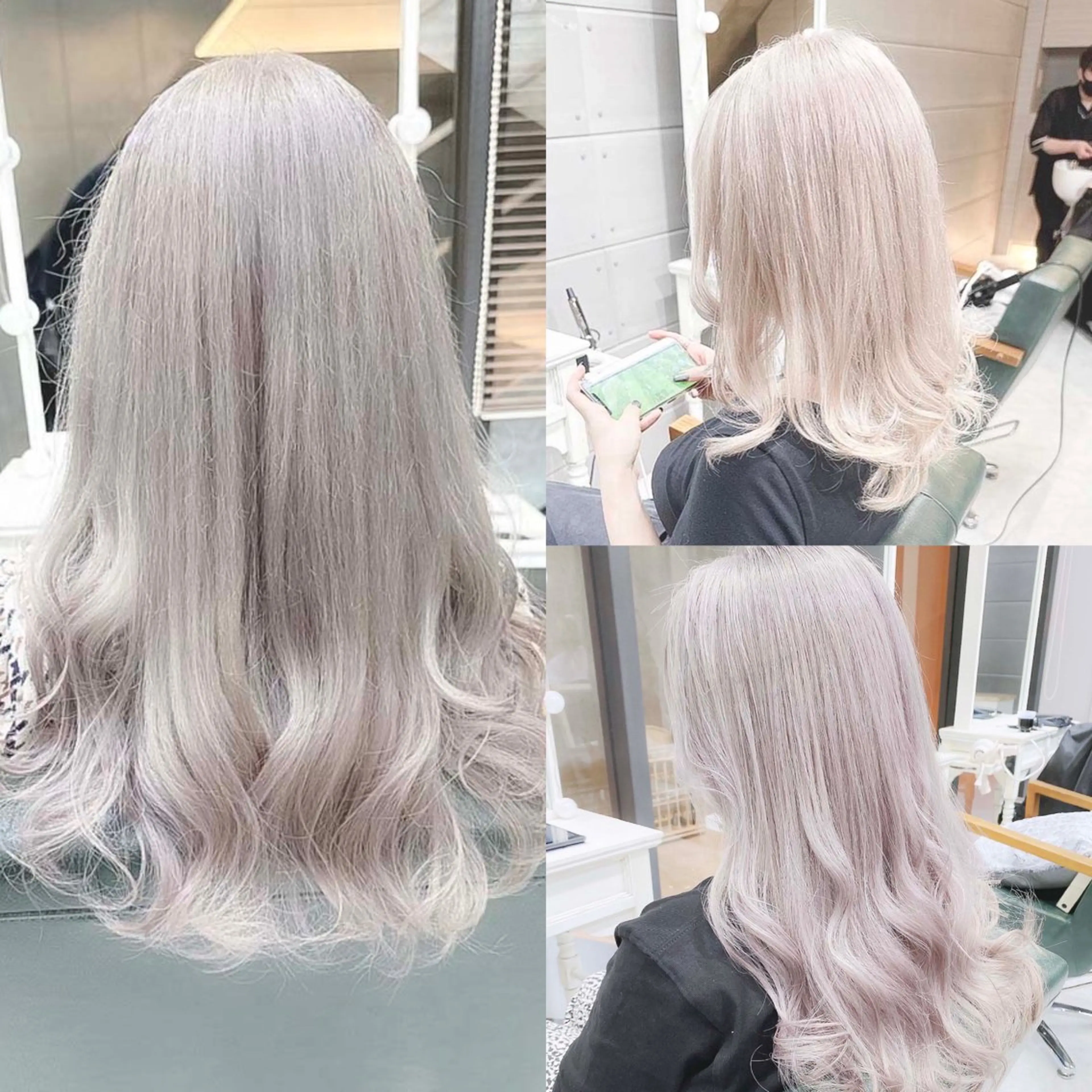 ロング カラー ヘアアレンジ ブリーチ ケアブリーチ 透明感カラー デザインカラー ハイトーンカラー 𝐑𝐈𝐍𝐊𝐀 🐷🖤のヘアスタイル
