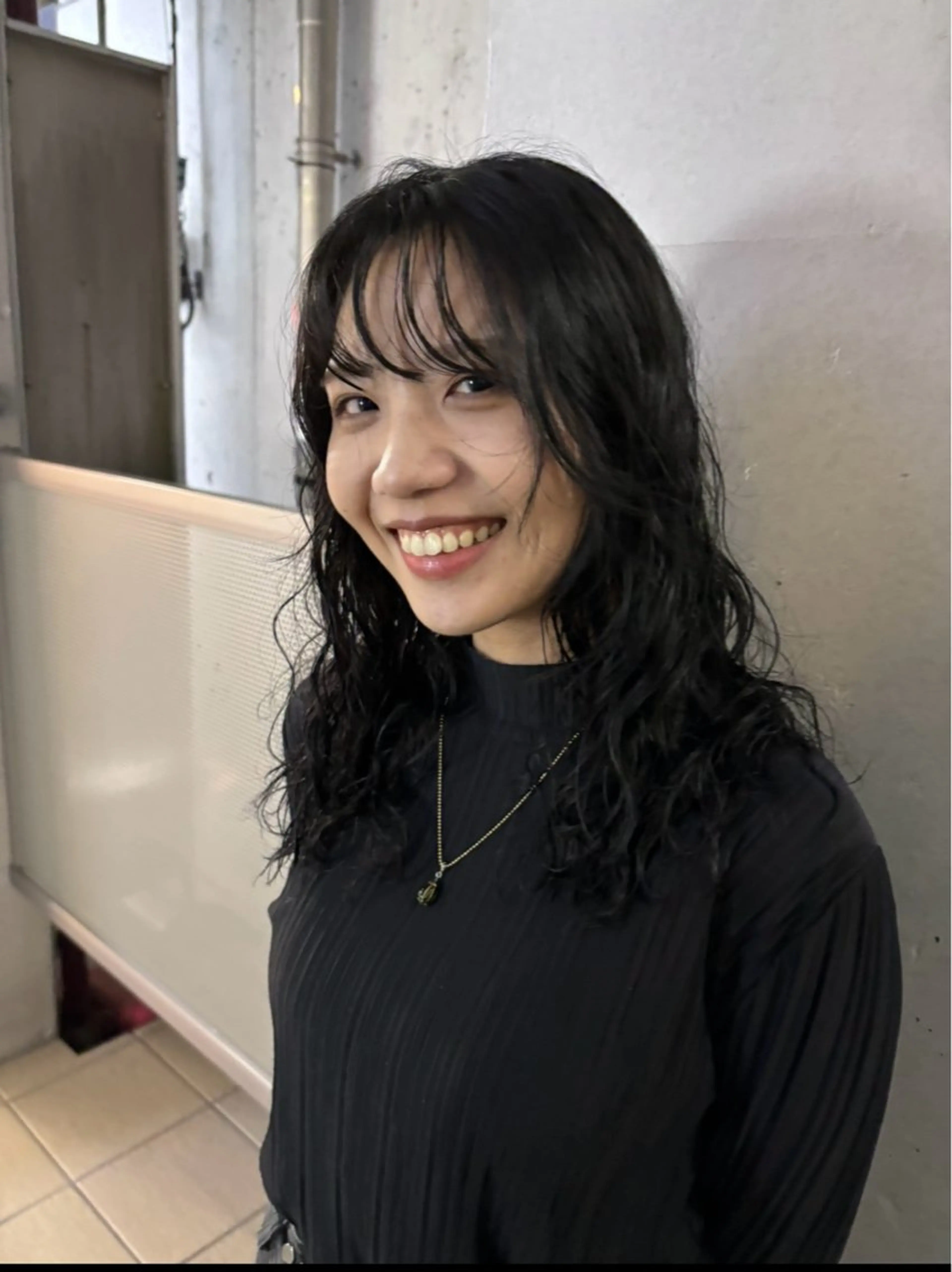 ロング パーマ カット パーマ しみず さくら🌸のヘアスタイル