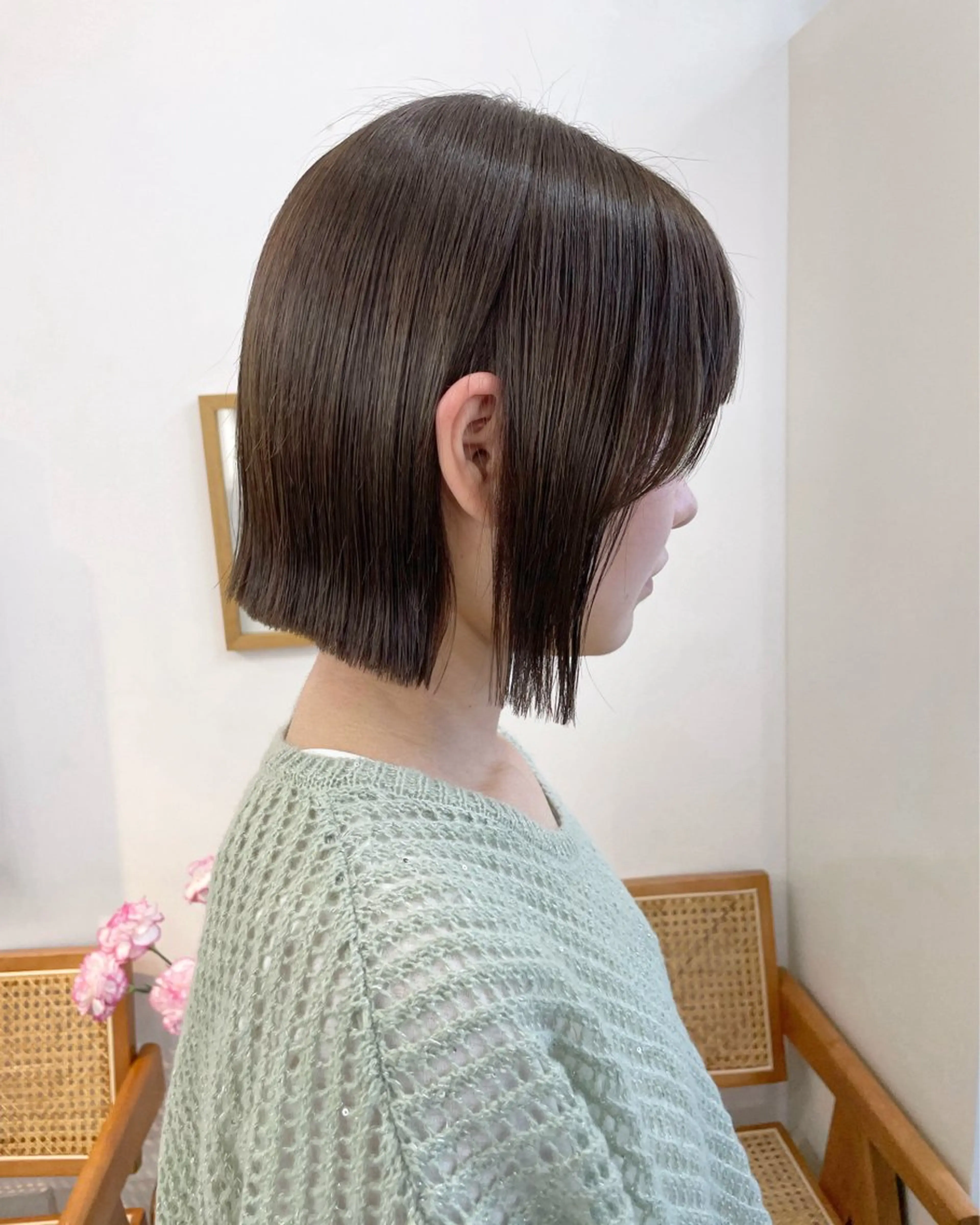 ショート カラー ベージュカラー オリーブベージュ ボブ カット ヘアカラー トリートメント ✨髪質改善✨原宿 えのもと　はなのヘアスタイル