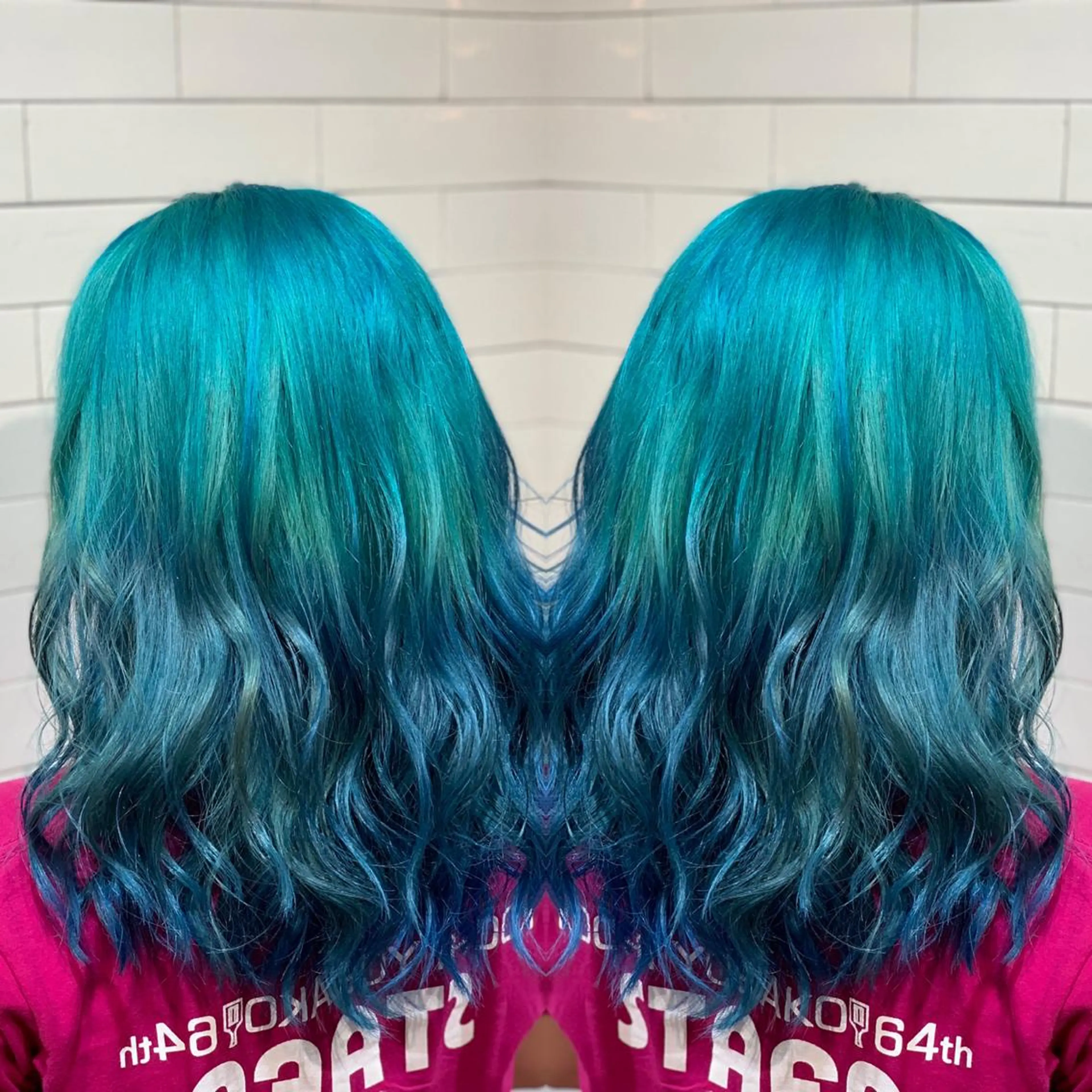 ミディアム カラー ヘアアレンジ 髪質改善×ハイトーン 中田啄也のヘアスタイル