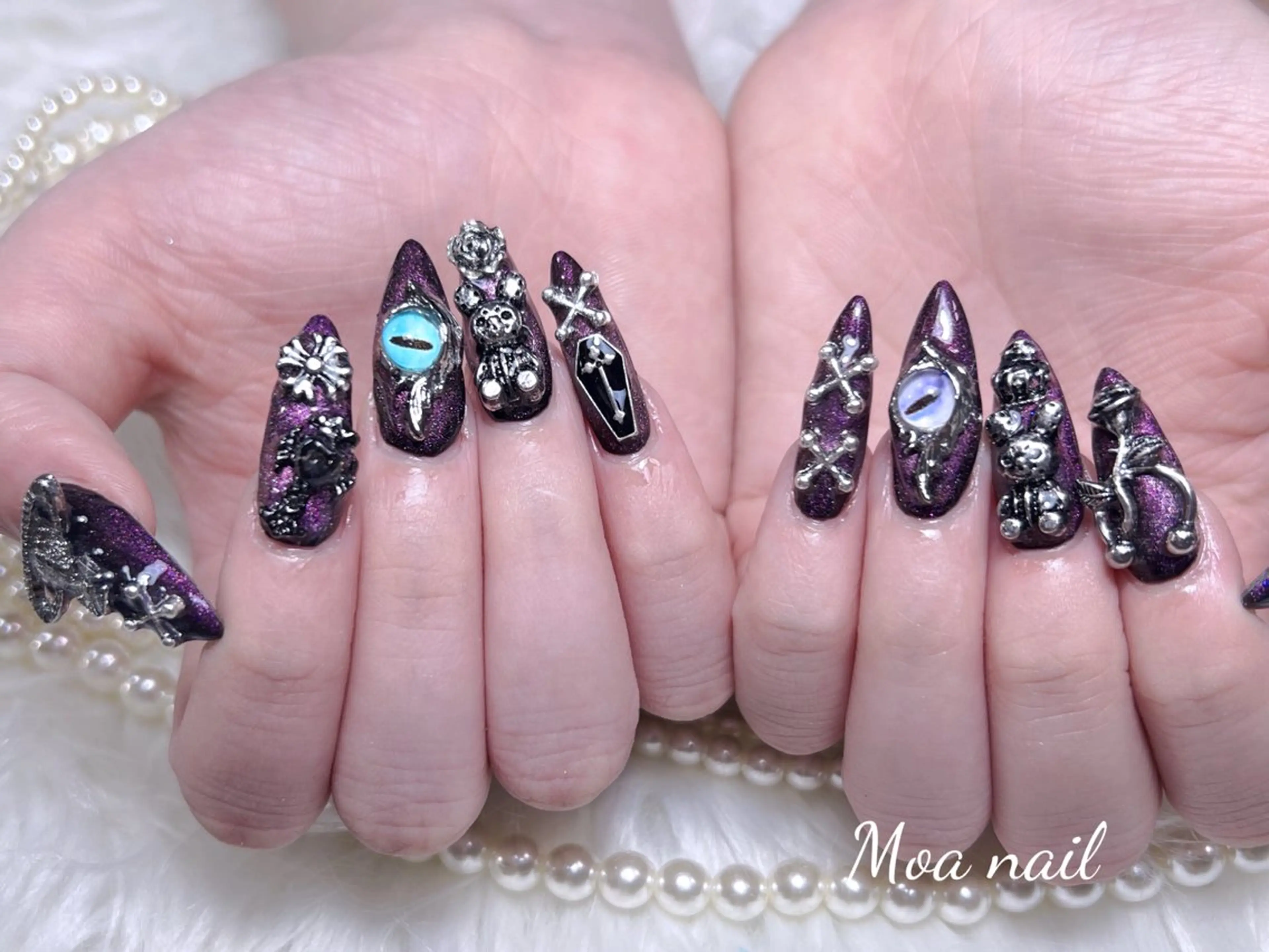 ネイル 長さ出し スカルプネイル ワンホンネイル ハンドネイル Moa nailのネイルデザイン