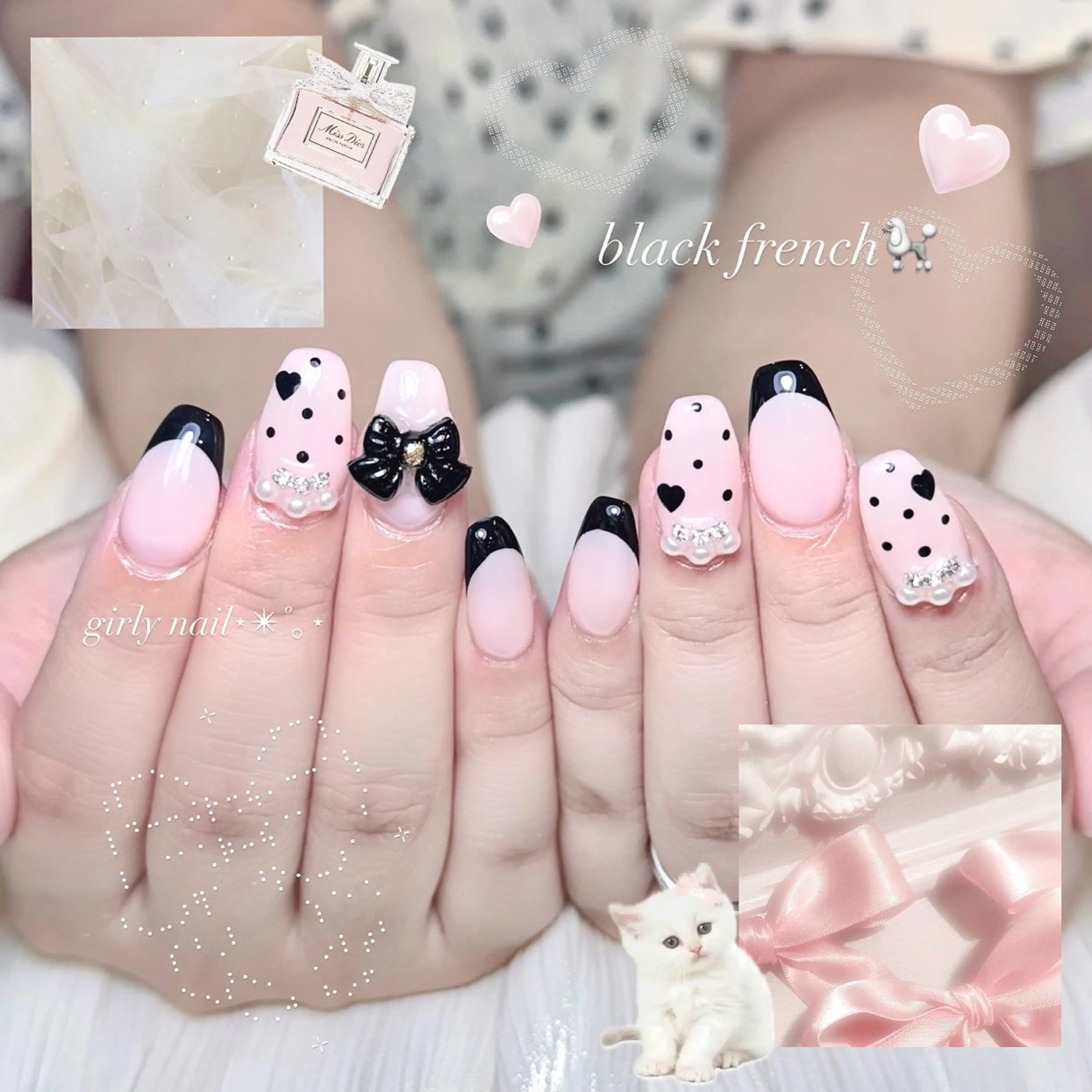 ネイル ガーリー 持ち込み ピンク リボン 🎀mahiro🎀 #ガーリーのネイルデザイン