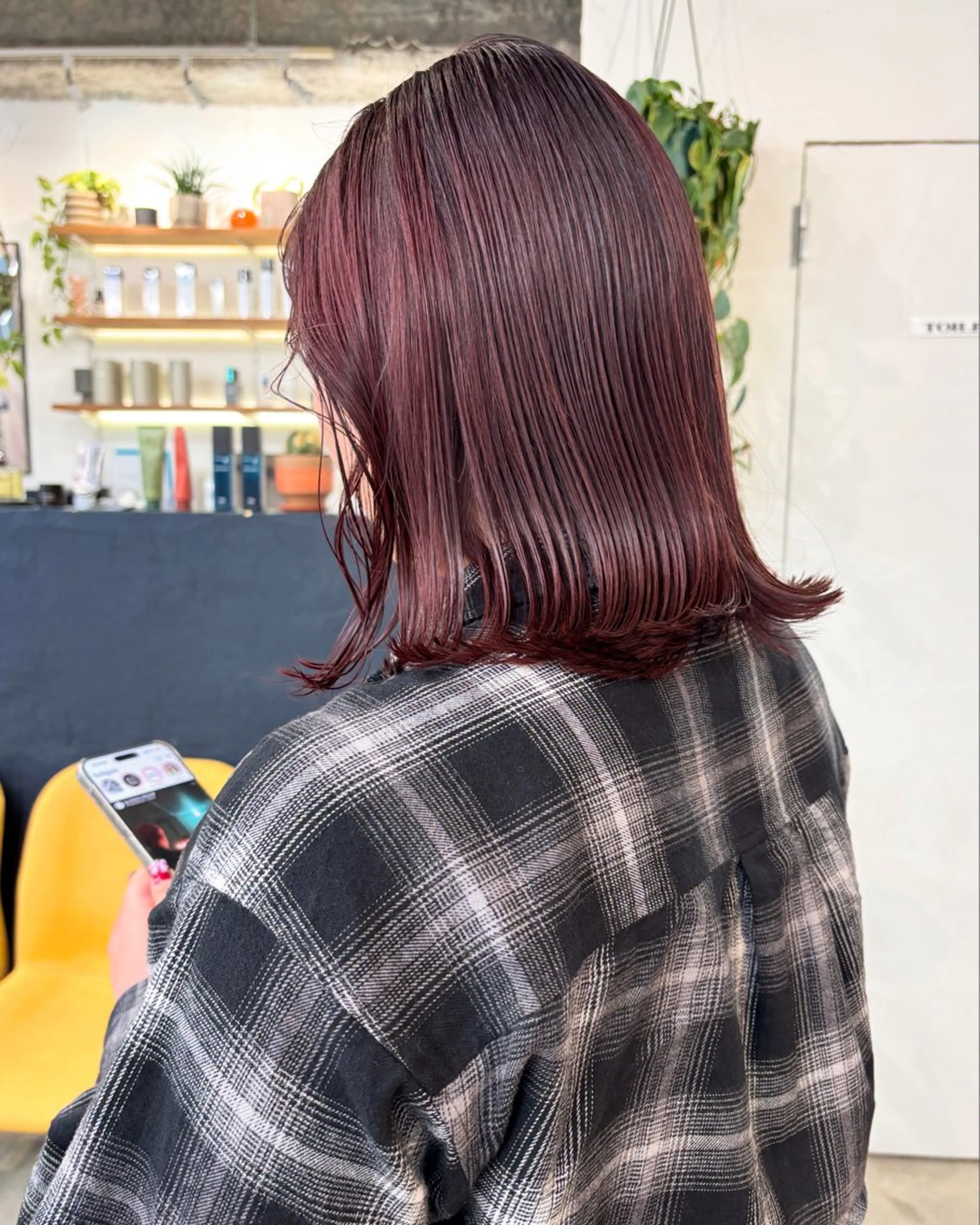 ミディアム カラー ブリーチ ブラウンカラー カシス 透明感カラー ラベンダーカラー 暖色カラー/天神/ ヘイマサクラのヘアスタイル