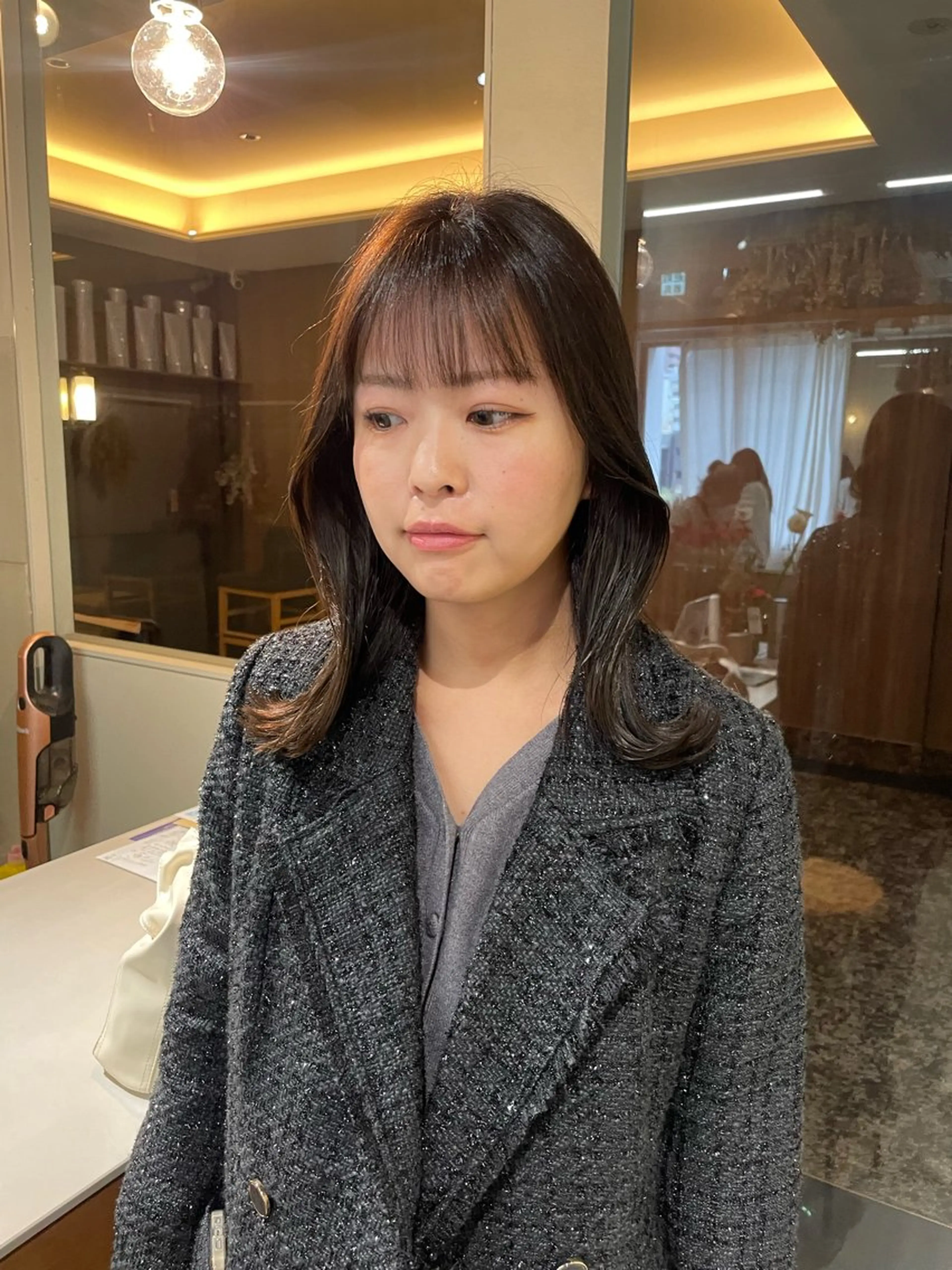 ミディアム カラー 山下 悠月のヘアスタイル