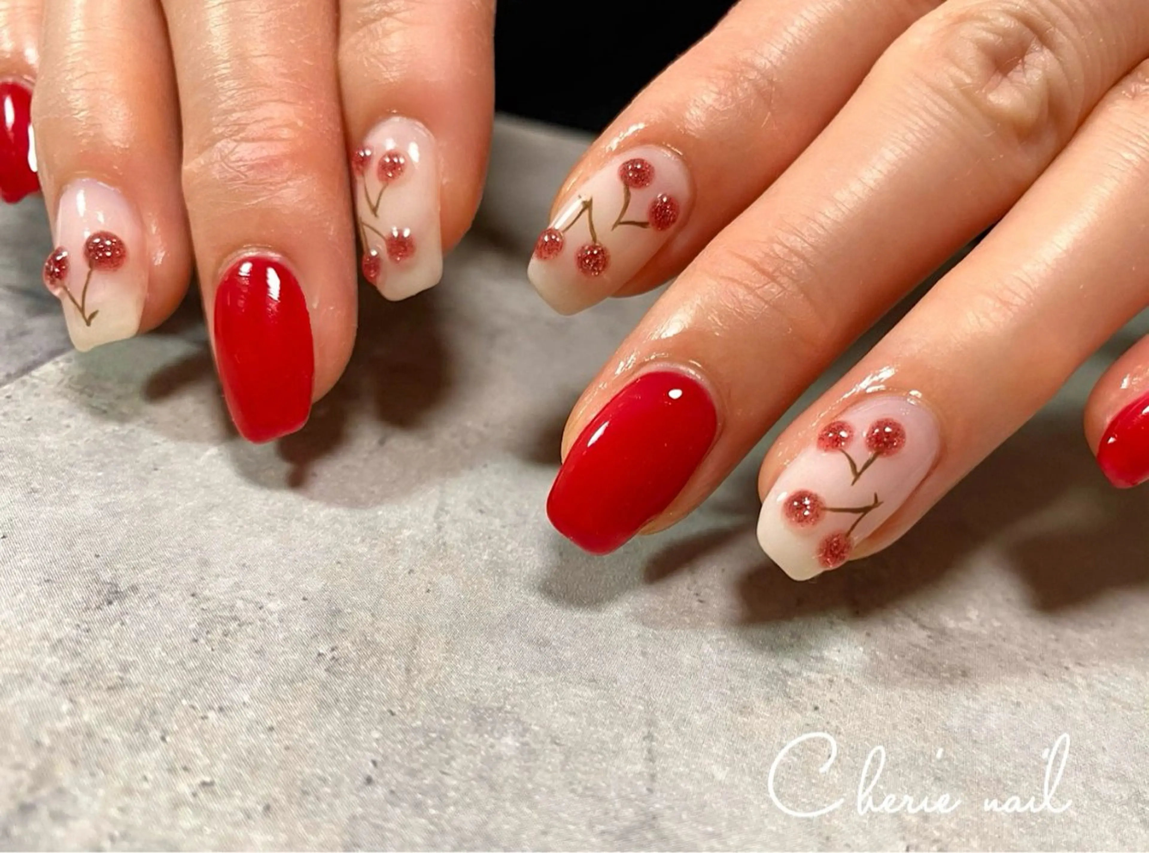 ネイル ジェルネイル 春ネイル ハンドネイル Cherienail yunaのネイルデザイン