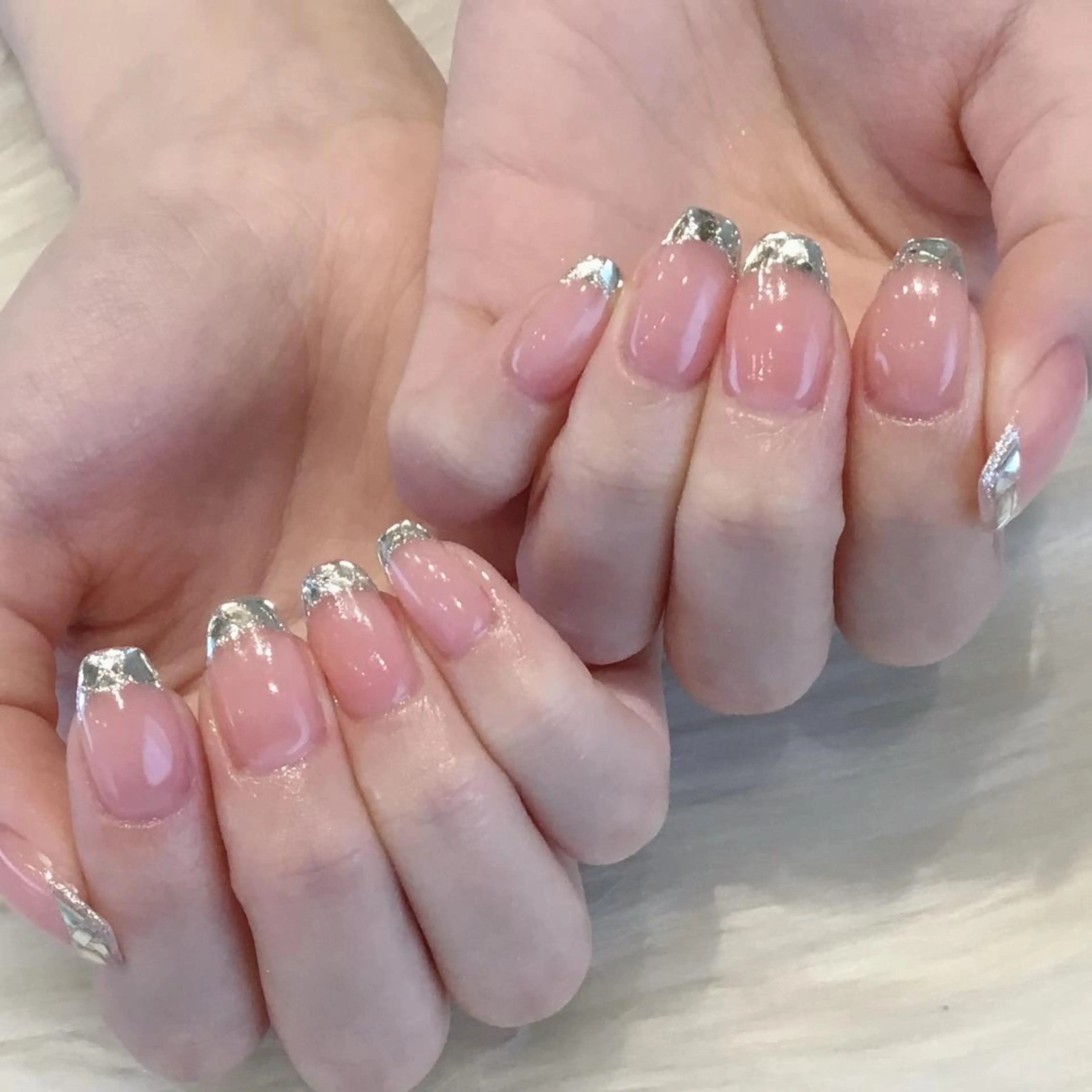 ネイル フレンチネイル ガラスフレンチ ワンカラーネイル ハンドネイル Kanai Harukaのネイルデザイン