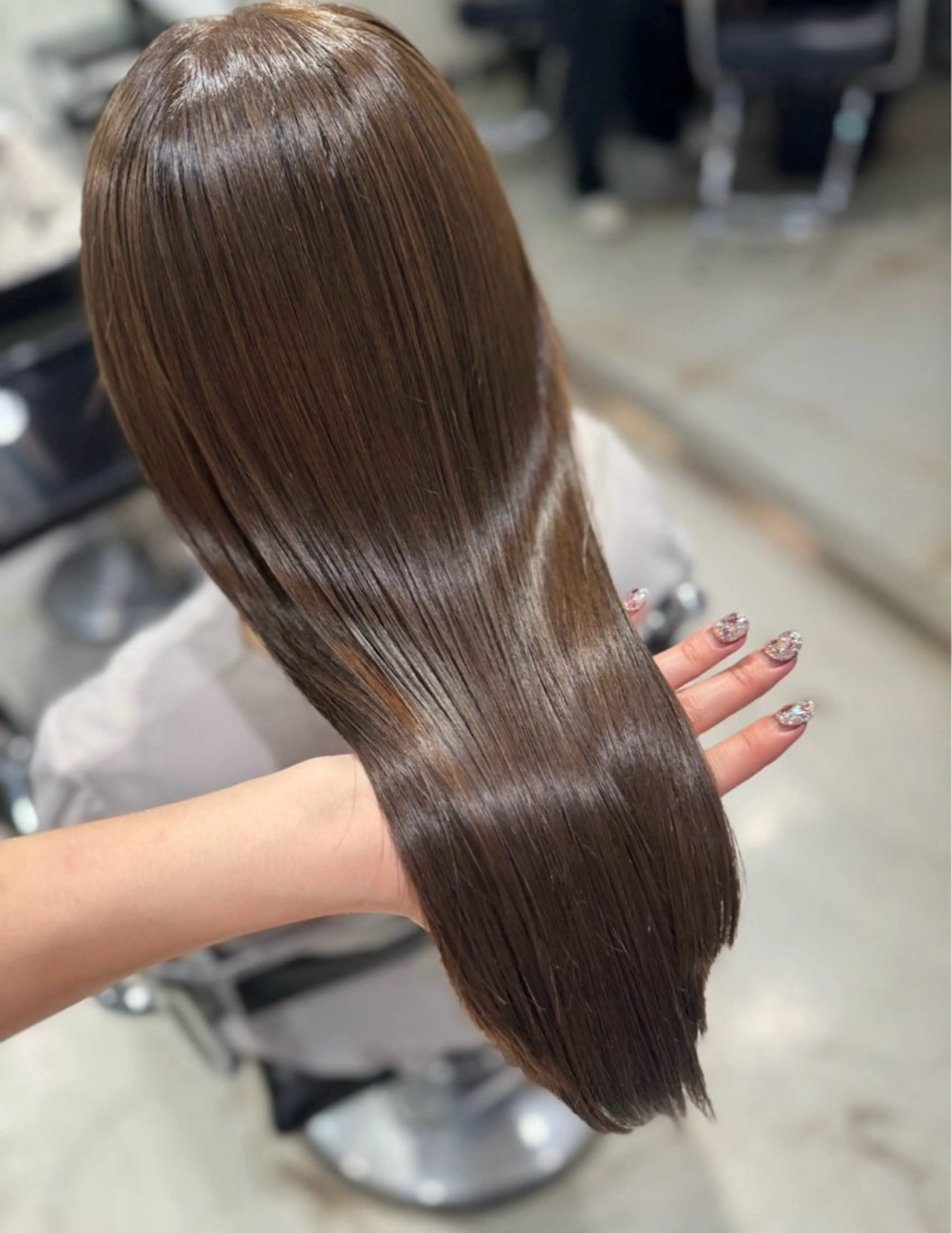 セミロング カラー パーマ ヘアアレンジ 透明感/オリーブ/ グレージュ/YUKAのヘアスタイル