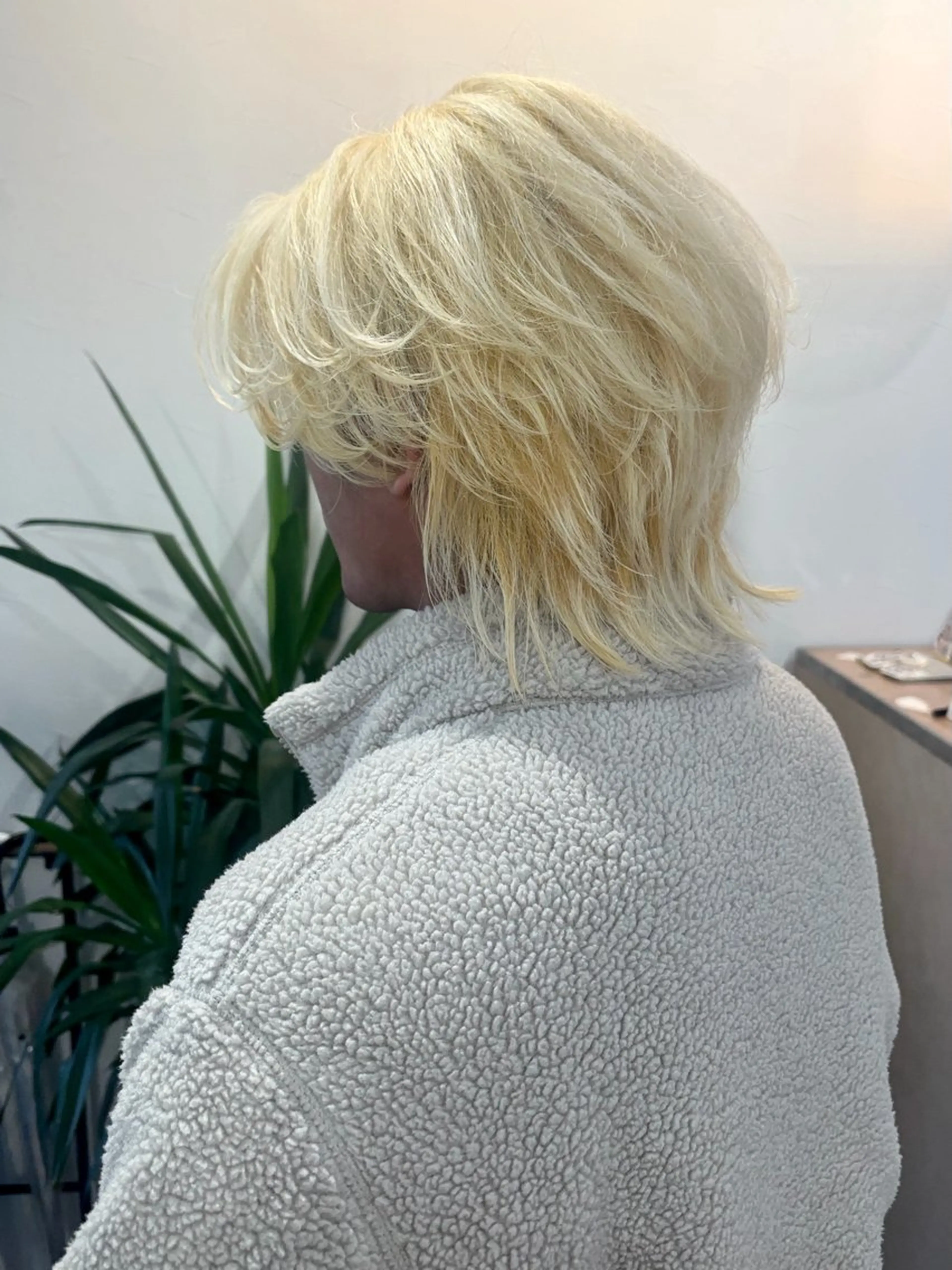 ショート カラー メンズ メンズウルフカット ブロンド ウルフカット ヘアカラー lani hair salon所属・SHOTO ハイトー ン/デザインカラーのヘアスタイル