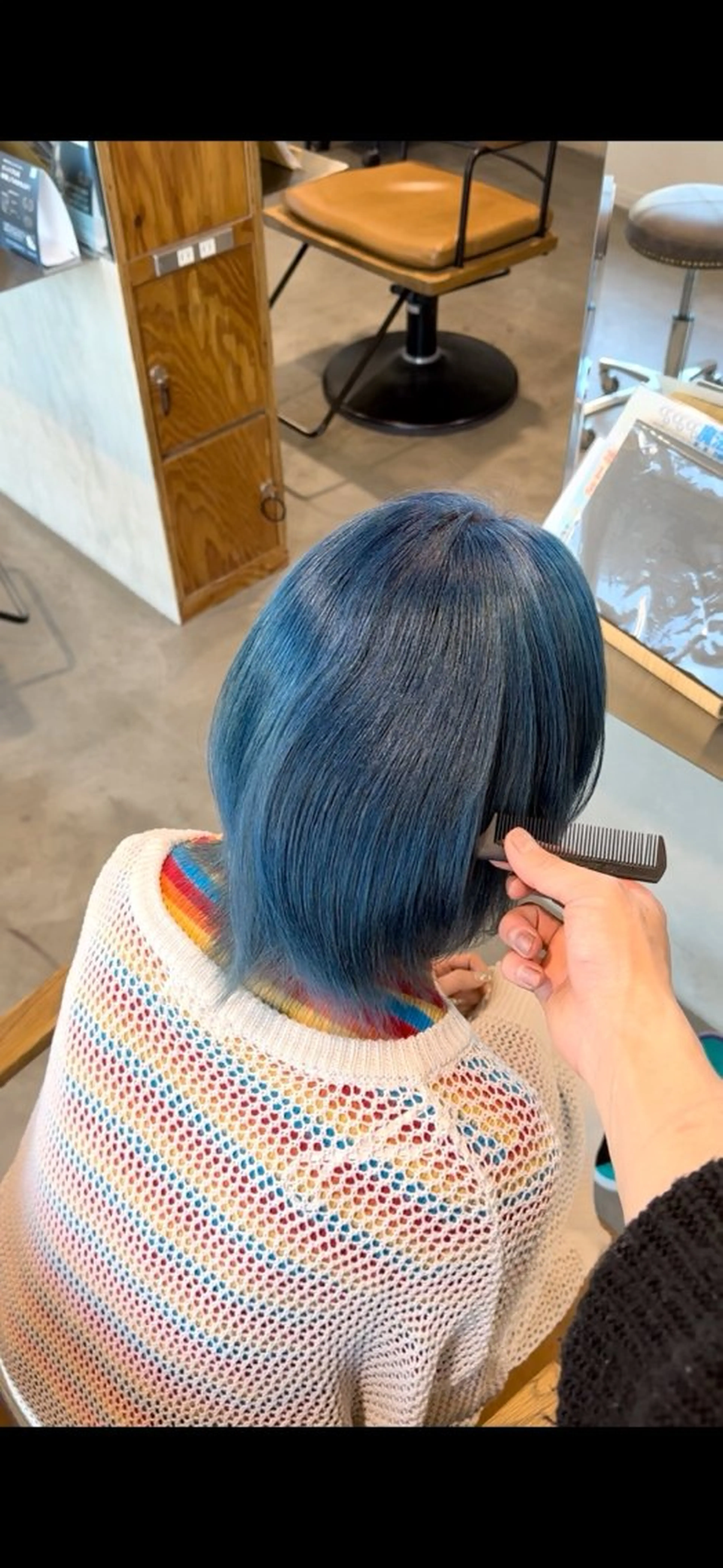 ショート カラー ブリーチ ブルーカラー 各務原/カラー/ブリ ーチお任せください！のヘアスタイル