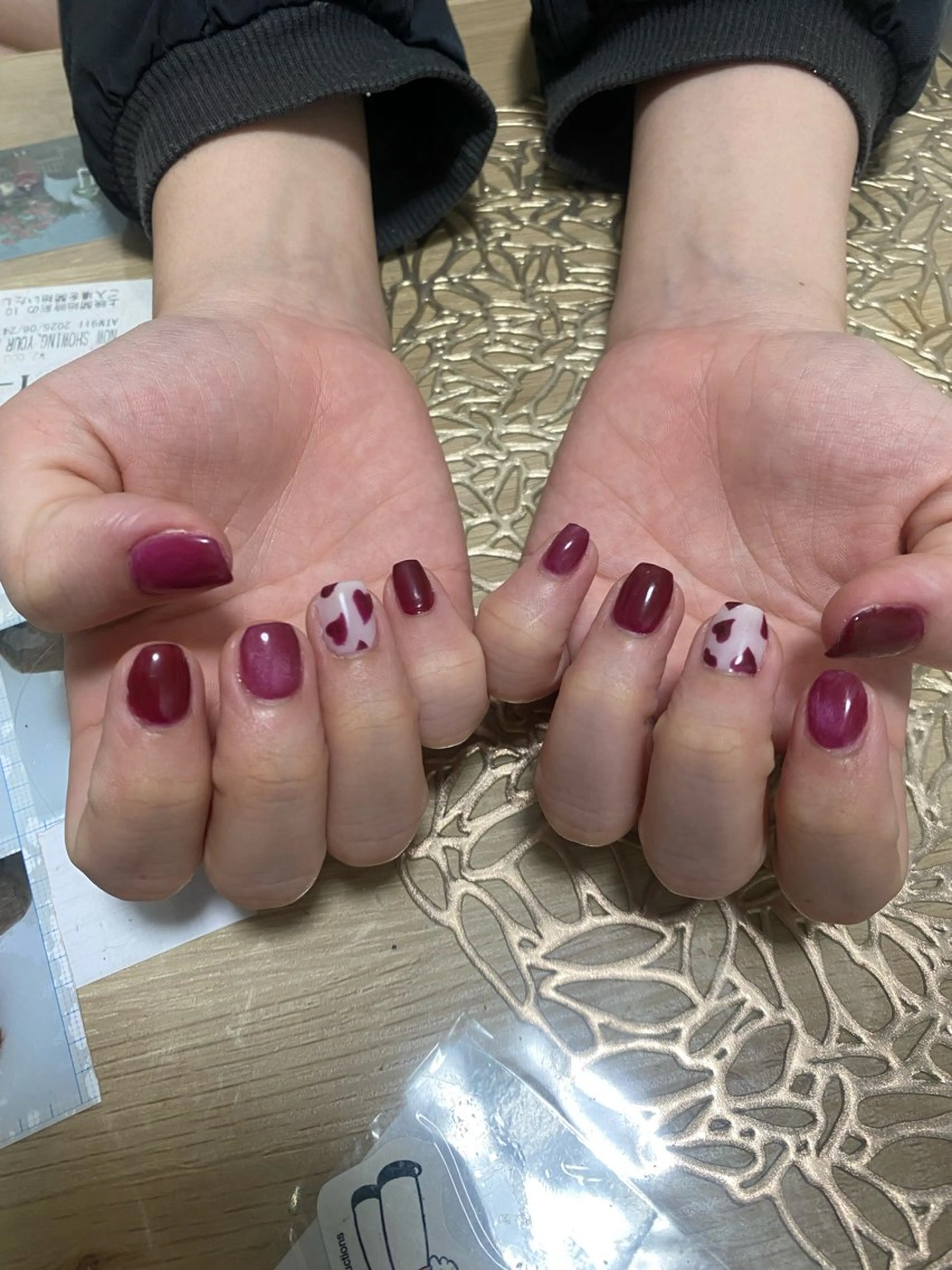 ネイル ボルドー 吉丸 実花のネイルデザイン