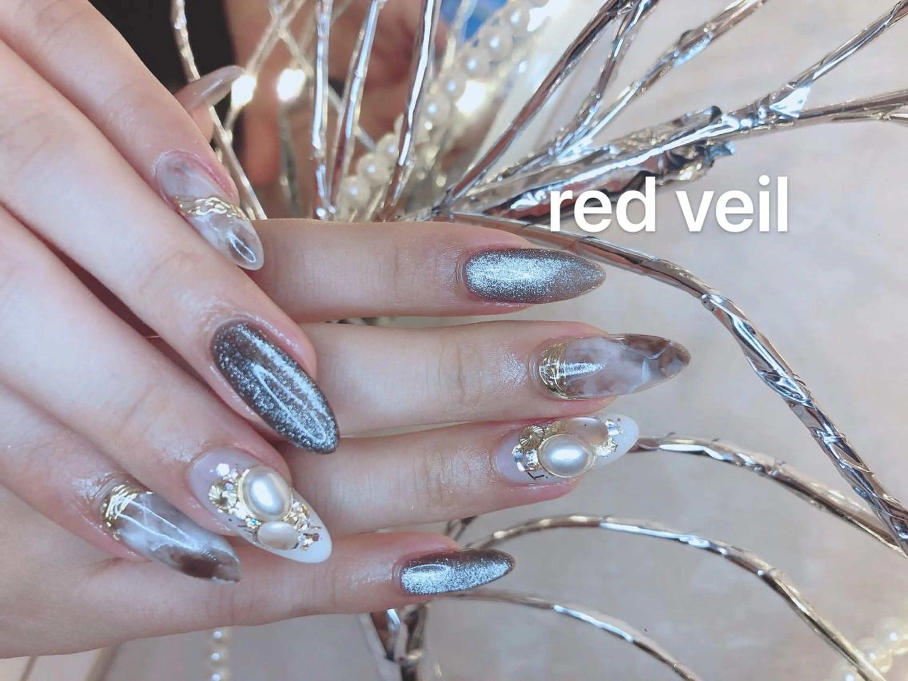 セミロング ネイル ハンドネイル 長さ出し専門 nynaのネイルデザイン