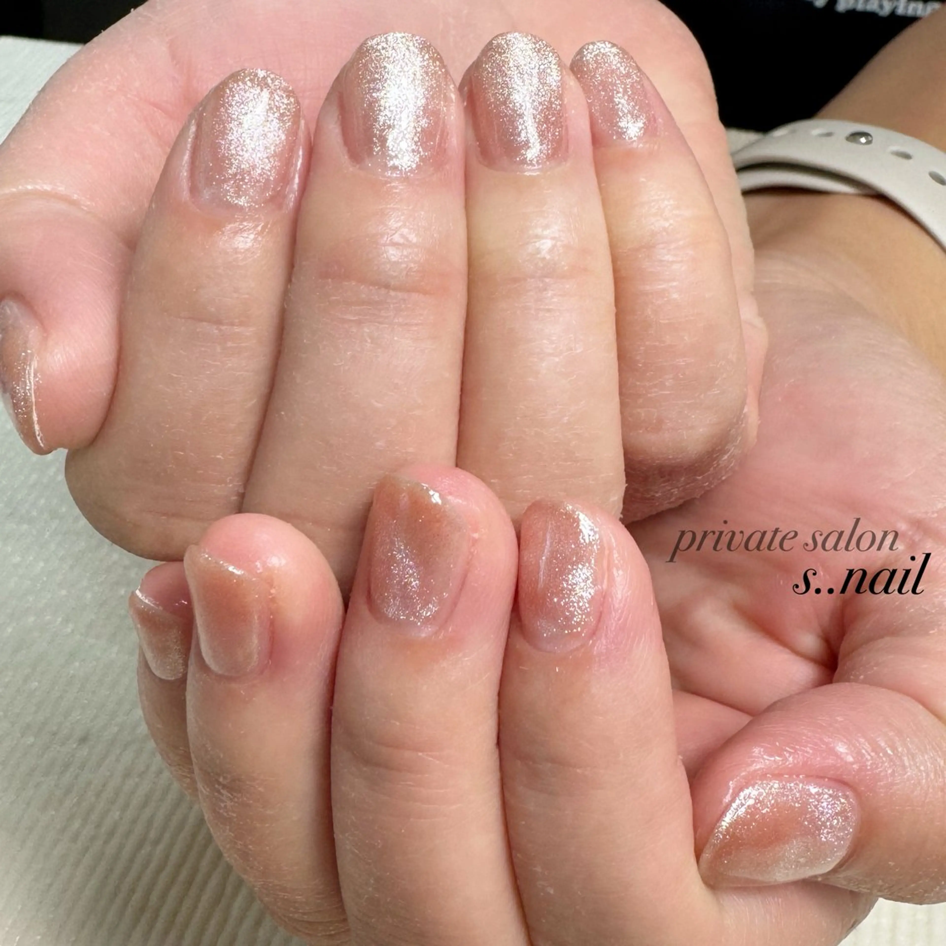 ネイル ジェルネイル マグネットネイル ピンク ピンクベージュ ハンドネイル フットネイル s..nail / MORITAのネイルデザイン