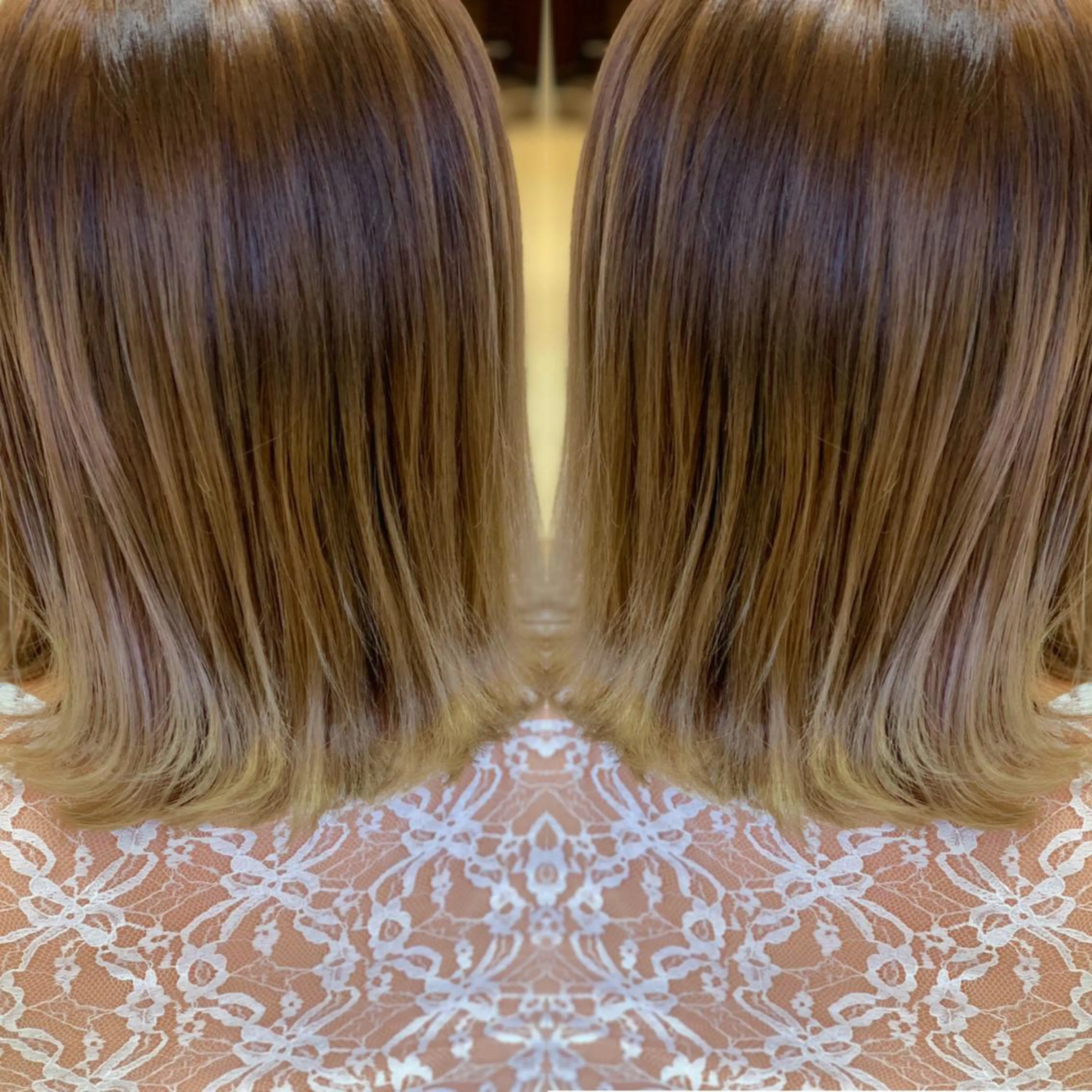 ミディアム カラー ブリーチ イルミナカラー 外国人風カラー 🩵波巻き／ツイスパ HARU💎のヘアスタイル