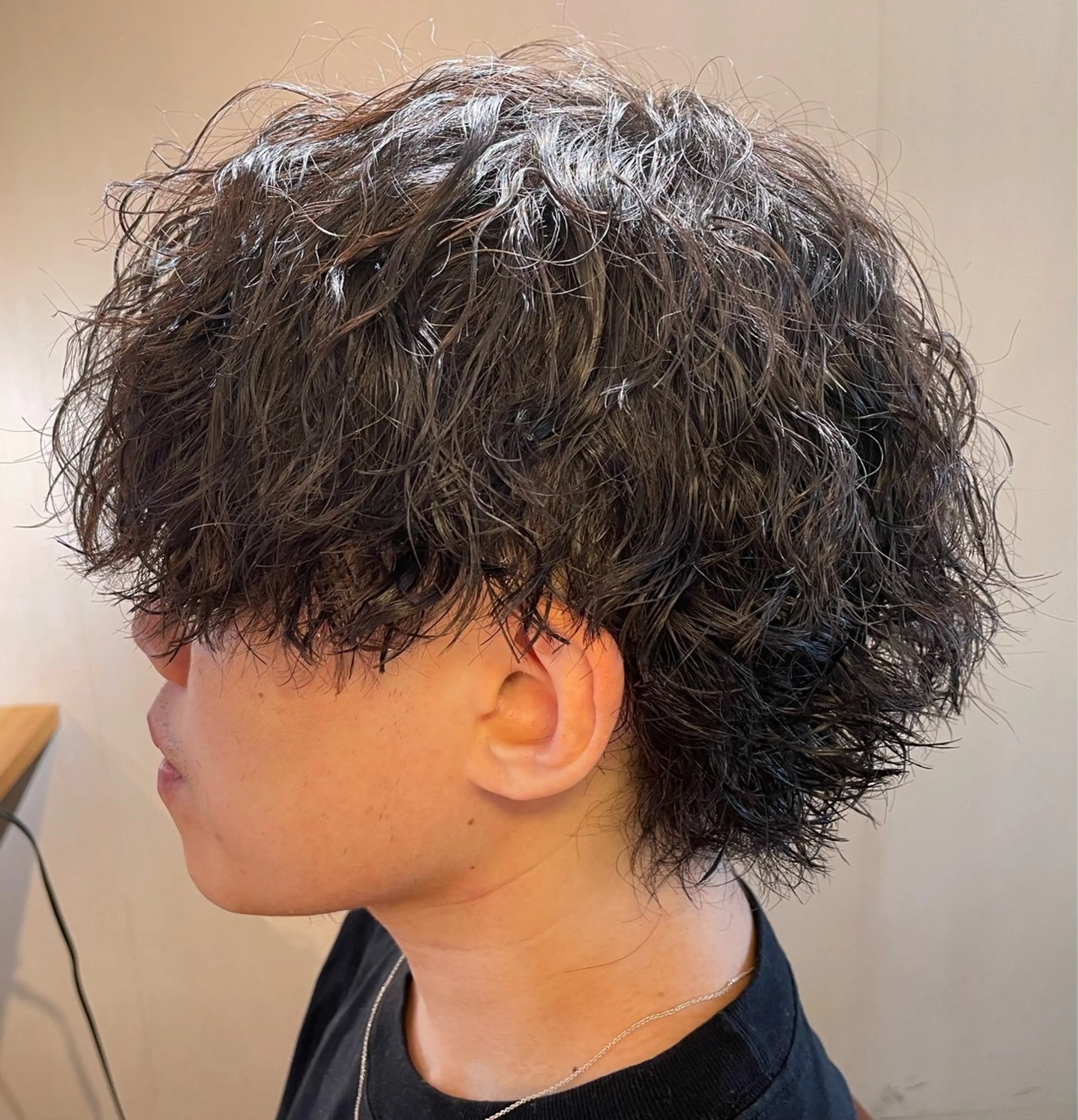 ミディアム パーマ メンズ カット パーマ トリートメント 🌙１９時以降通える メンズ専門　コーダイのヘアスタイル