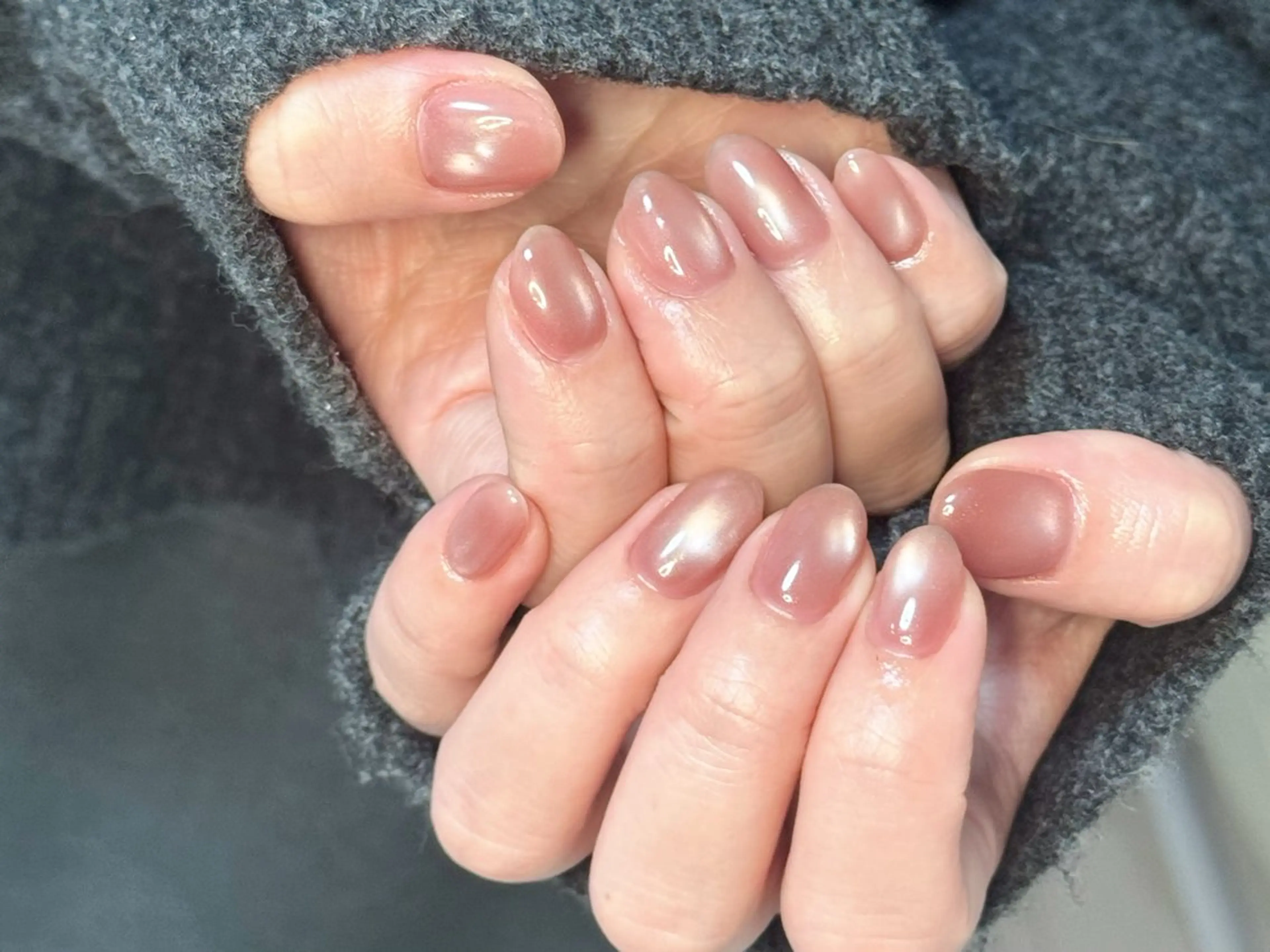 ネイル アートネイル オーロラネイル チークネイル フレンチネイル ガラスフレンチ ハンドネイル 🎀🎀YooLi Nail Salonのネイルデザイン
