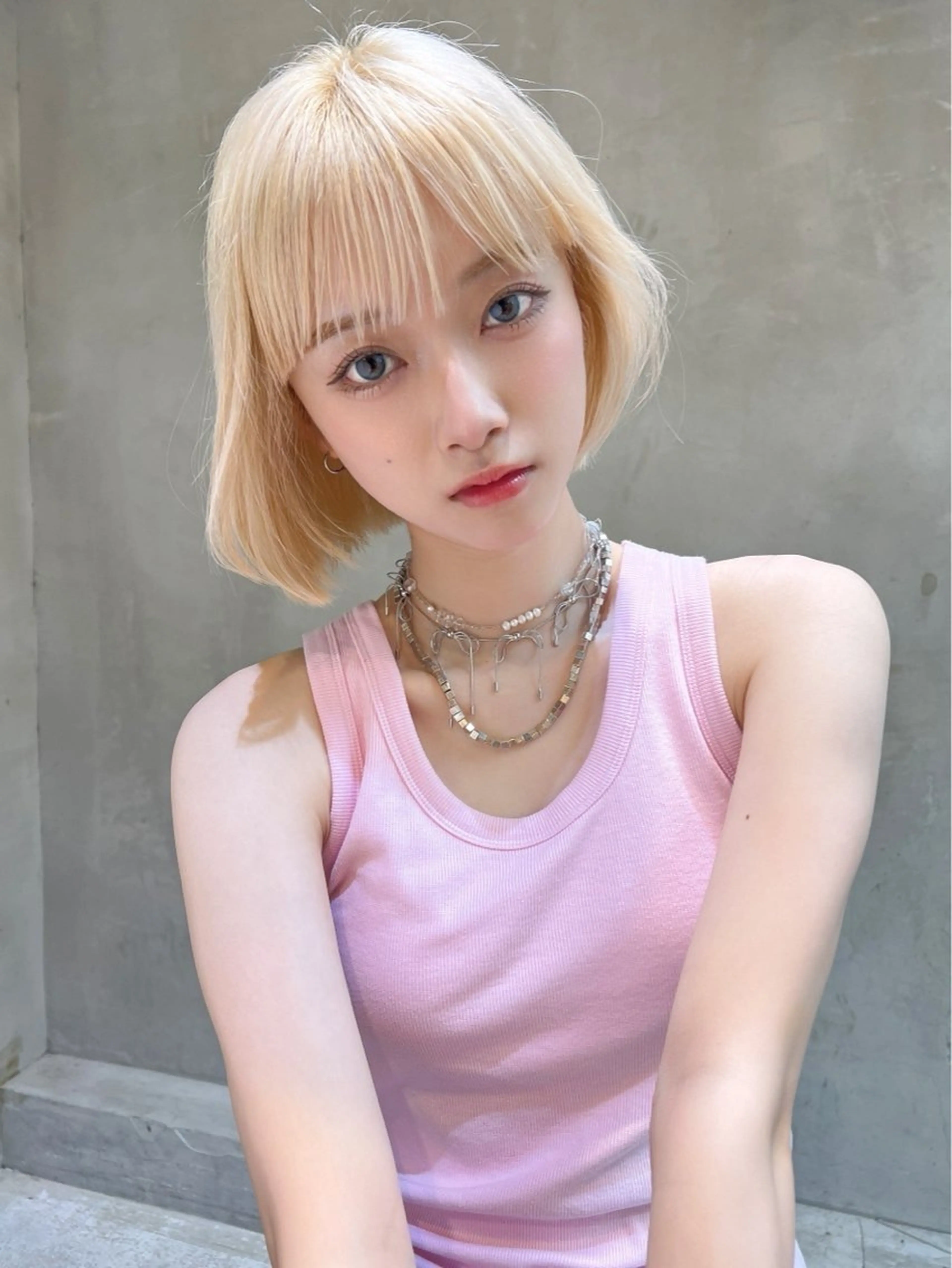 ショート カラー ブロンド ホワイトブロンド ヘアカラー 💕ハイトーン/ダメ ージ特化/MAO💕のヘアスタイル