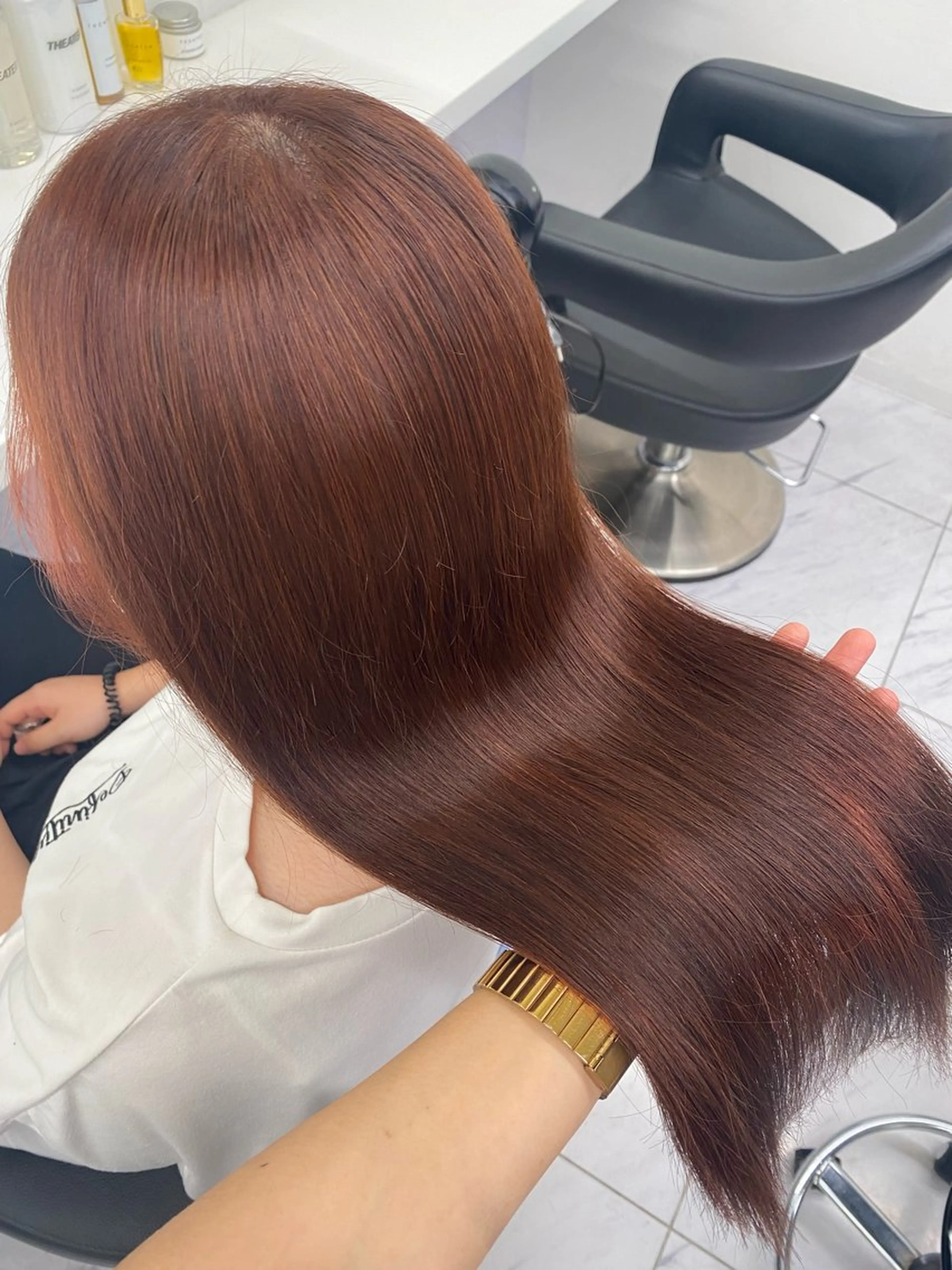 セミロング カラー ヘアアレンジ ベージュカラー ブリーチ ブリーチなしカラー ピンクカラー ピンクベージュ TRUNAIL&EYE所属・TRU Shino🦋のマツエク・マツパデザイン