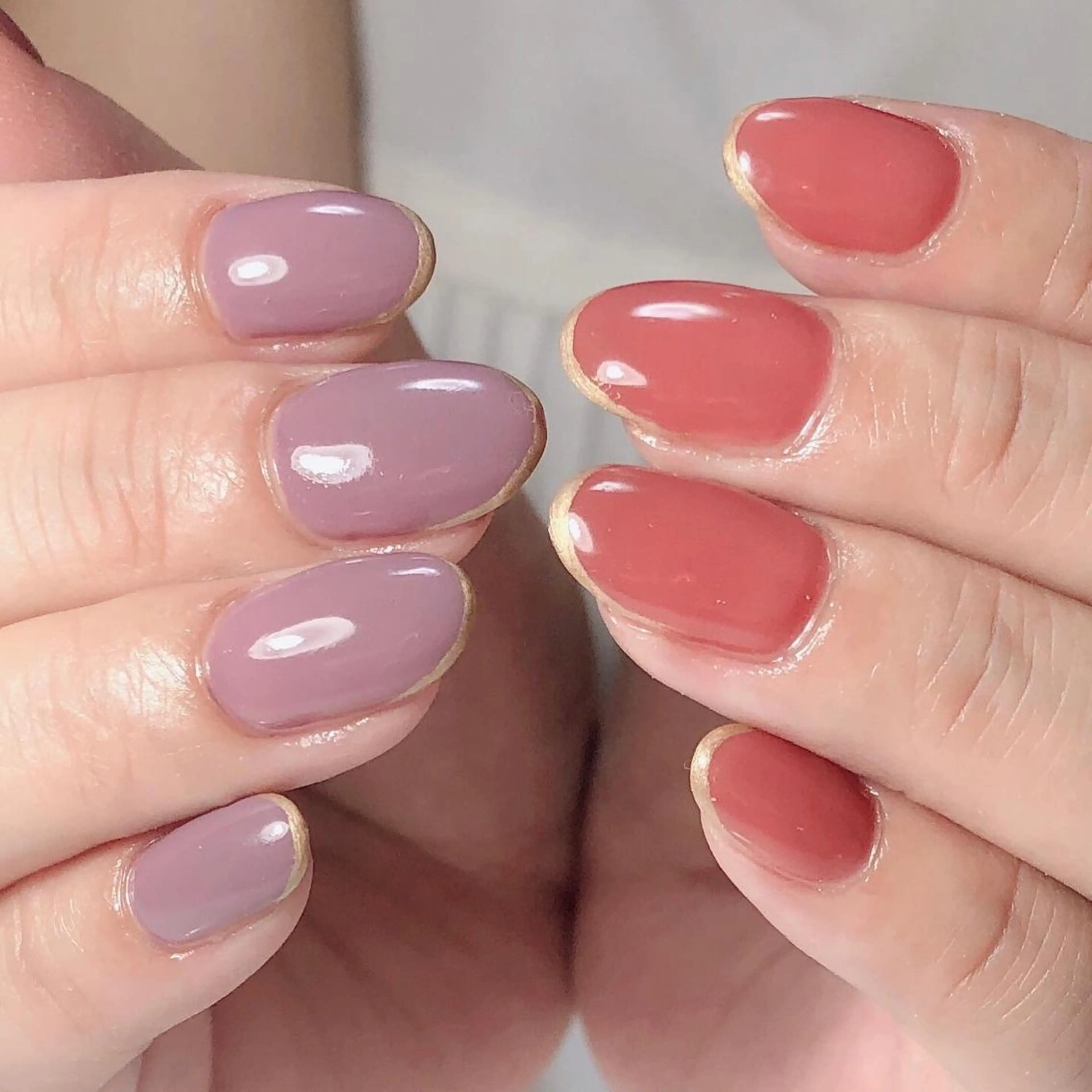 ネイル フレンチネイル ゴールド ワンカラーネイル 辻野 和枝のネイルデザイン