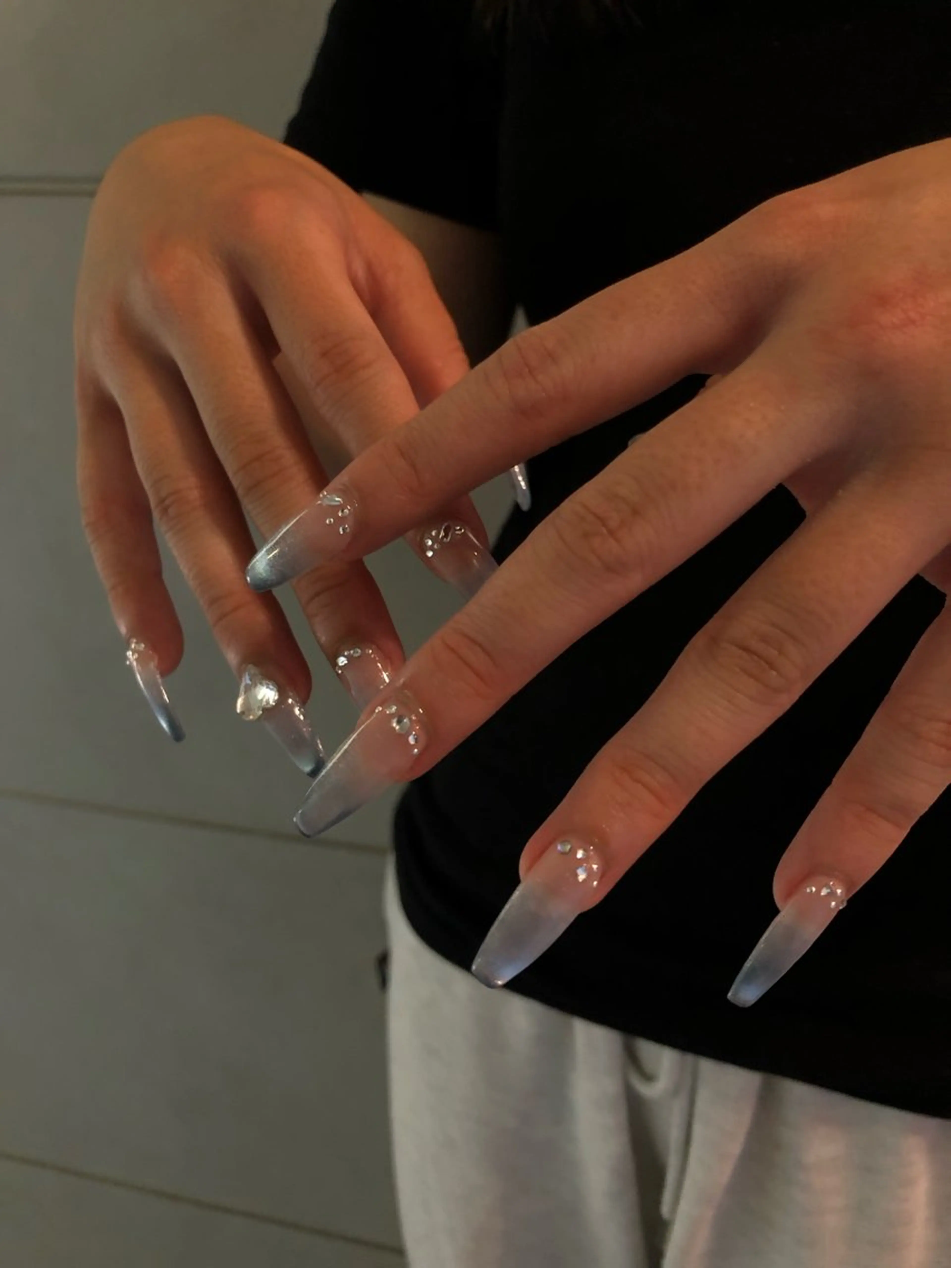 ネイル 長さ出し フレンチネイル マグネットネイル ハンドネイル NAIL&SPA PーBOX所属・Lia ⠀のネイルデザイン