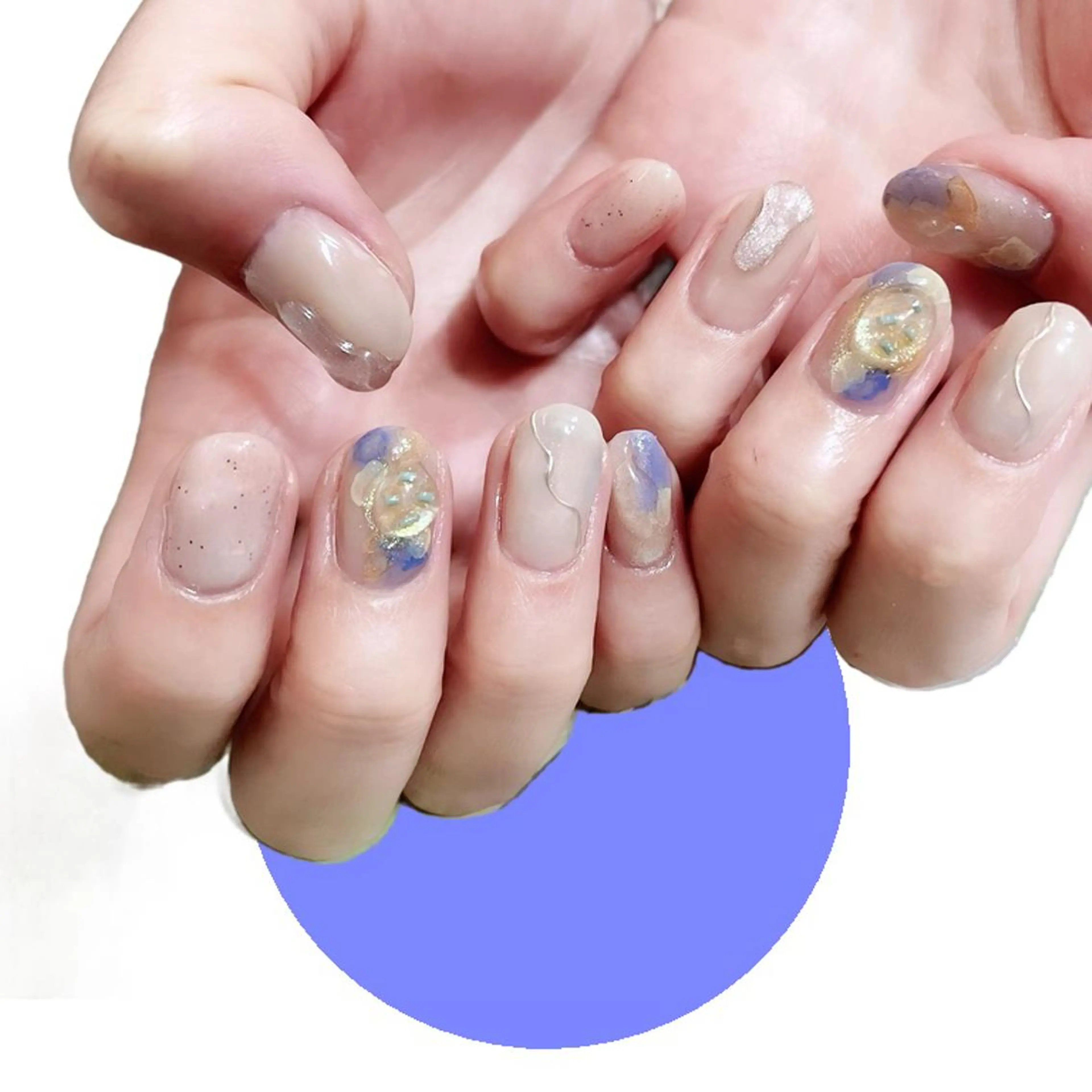 ネイル オーロラネイル 桜ネイル 氷ネイル・うるうるネイル 韓国ネイル マグネットネイル ハンドネイル VOLLMOND nailのネイルデザイン