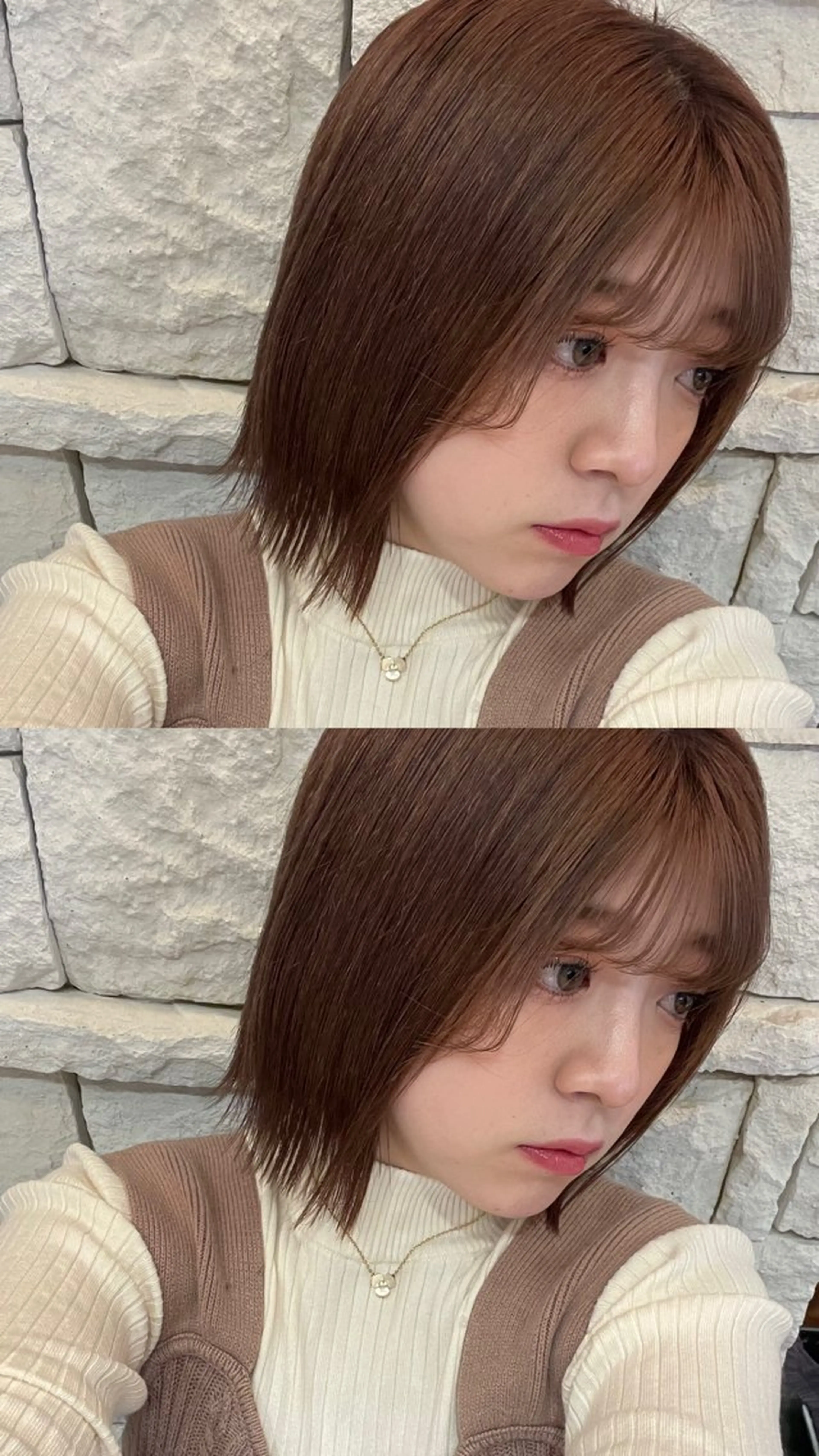 ミディアム カラー ヘアカラー 🤎韓国ヘア ベージュ まゆか🤎のヘアスタイル