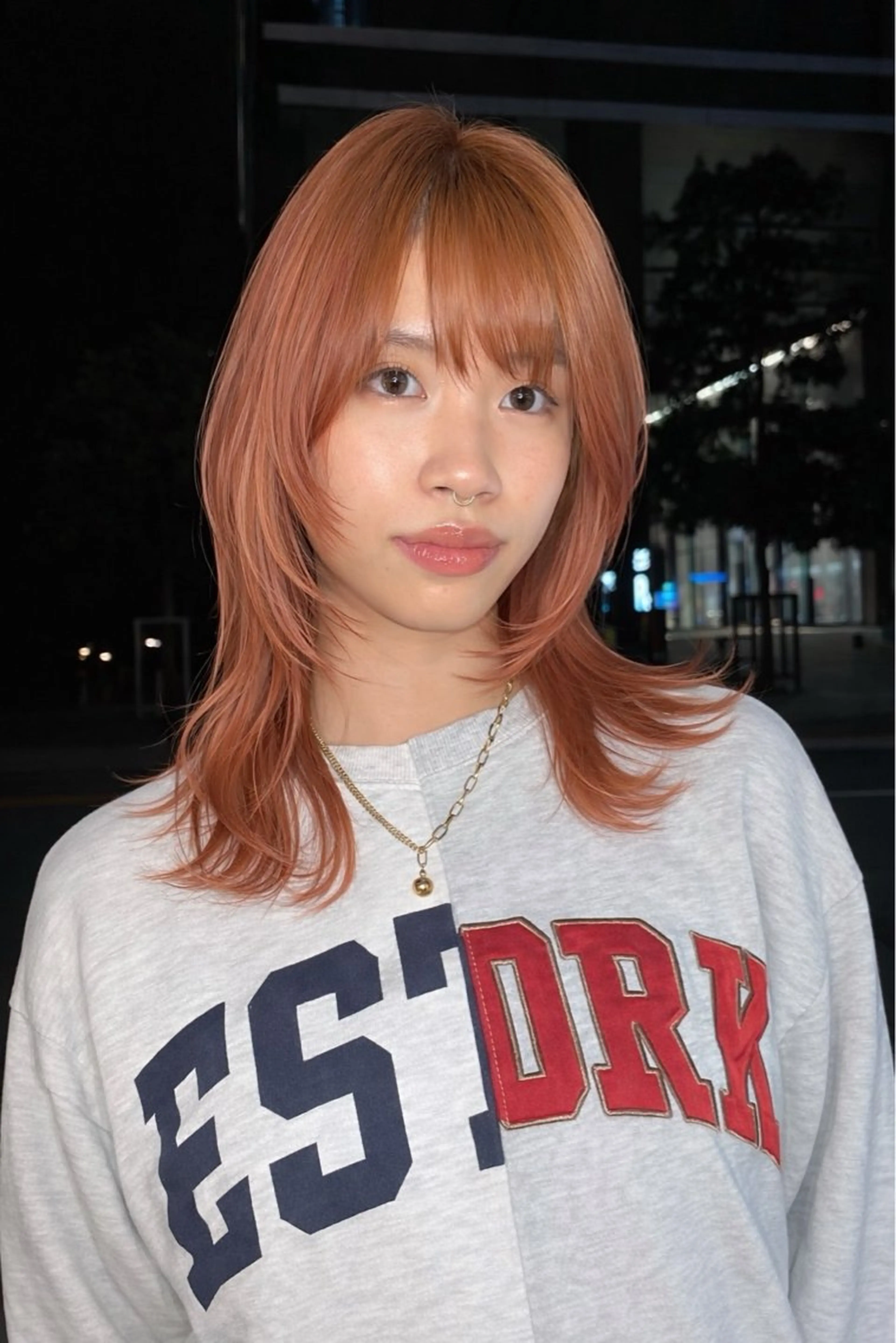 ミディアム カラー 柔らかい艶暖色 レイヤー🫧姫汝のヘアスタイル