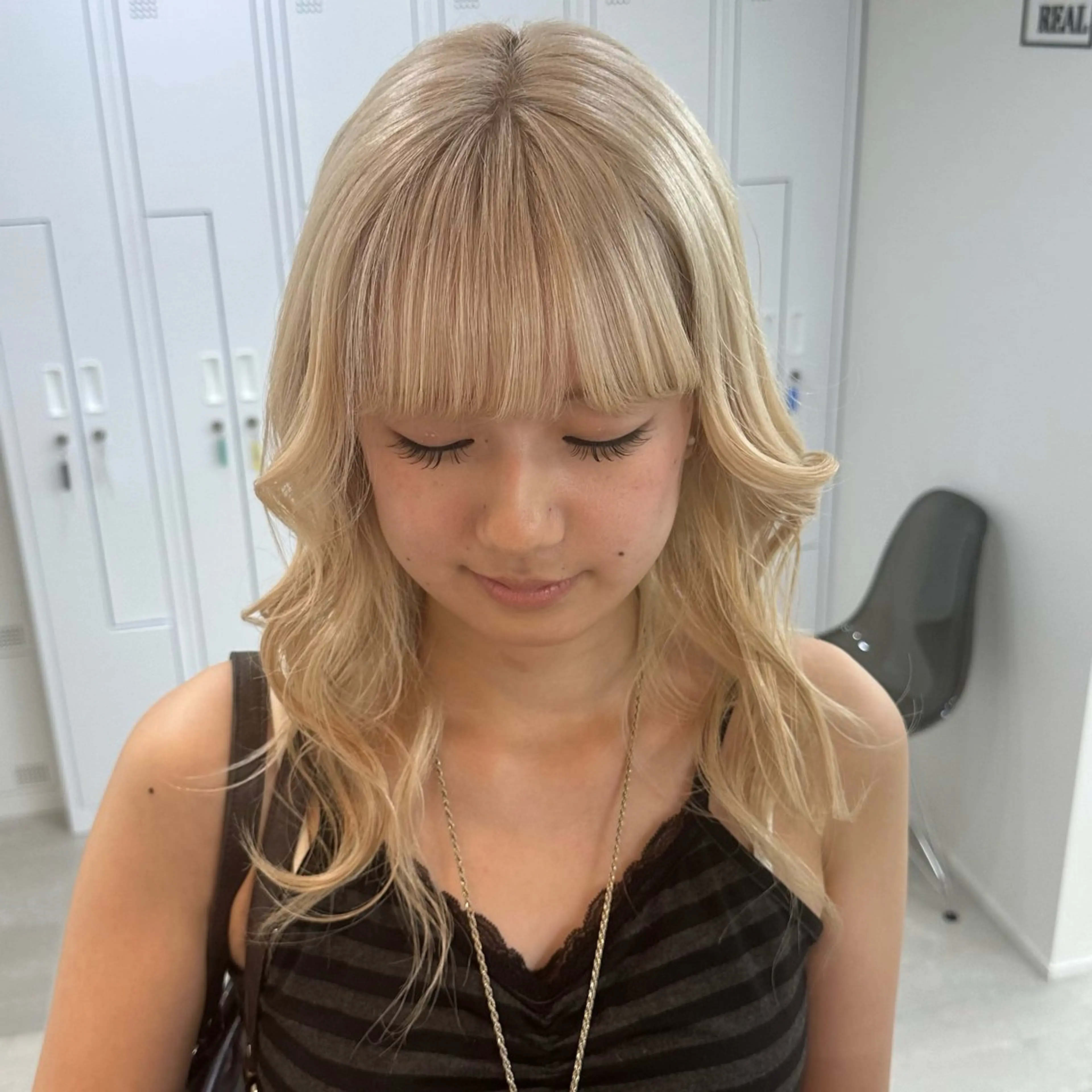 ミディアム カラー ヘアカラー トリートメント REAL 心斎橋所属・ブリーチ/ベージュ /ピンク🦋ナツミのヘアスタイル