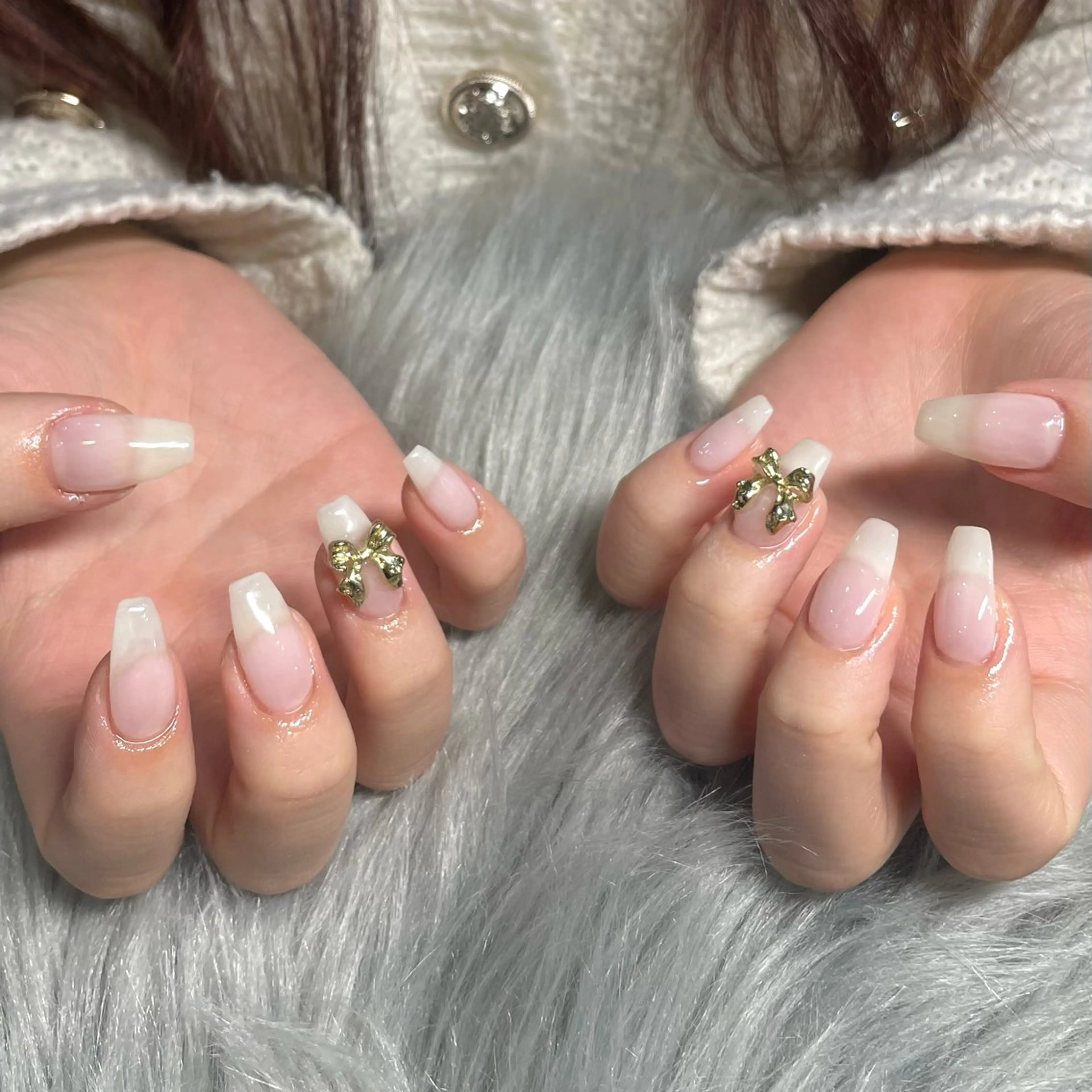 ネイル リボン ハンドネイル IROHA NAIL Kurumi🪽🫧のネイルデザイン