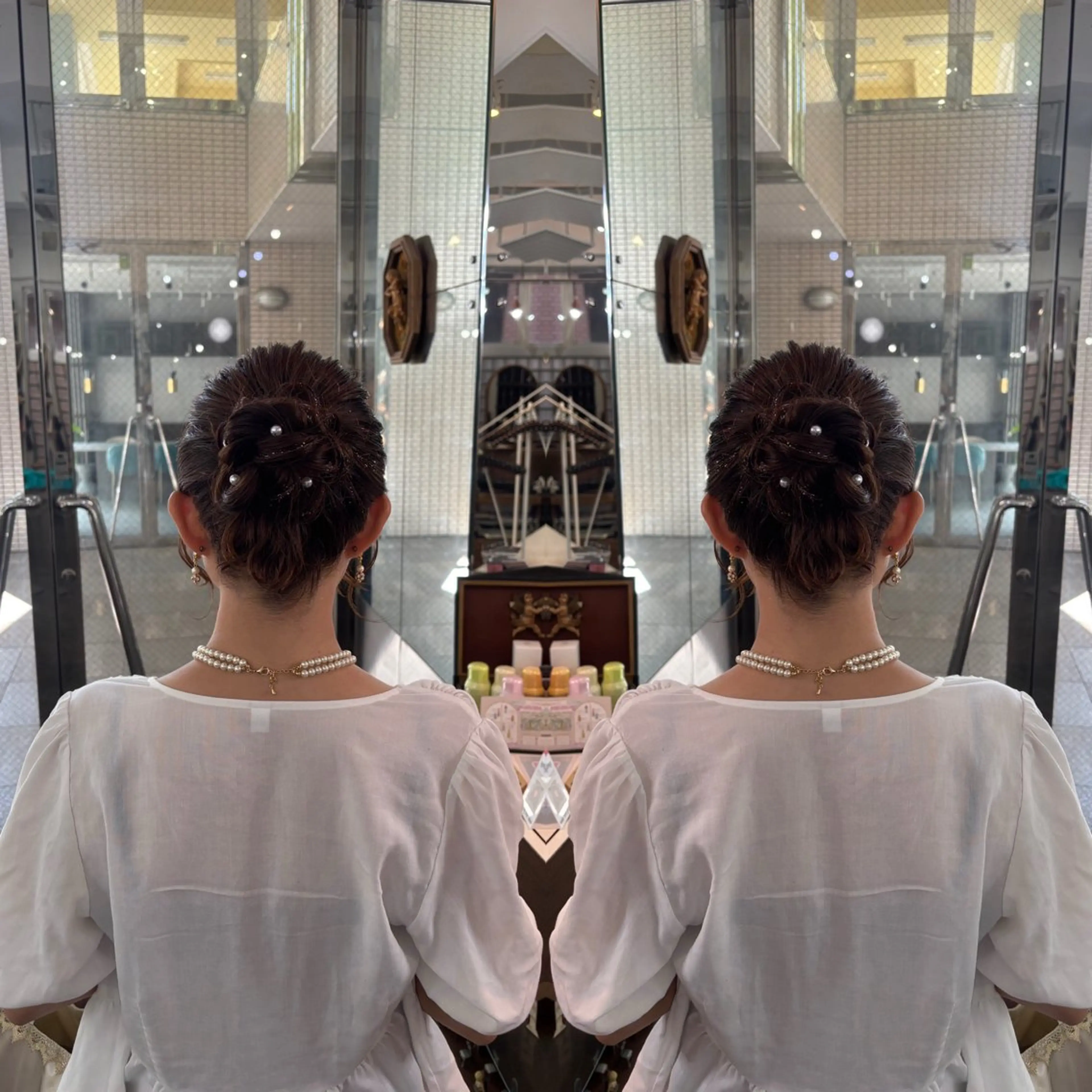 ミディアム ヘアアレンジ ☻モエカ/ハイトーン アレンジ☻のヘアスタイル