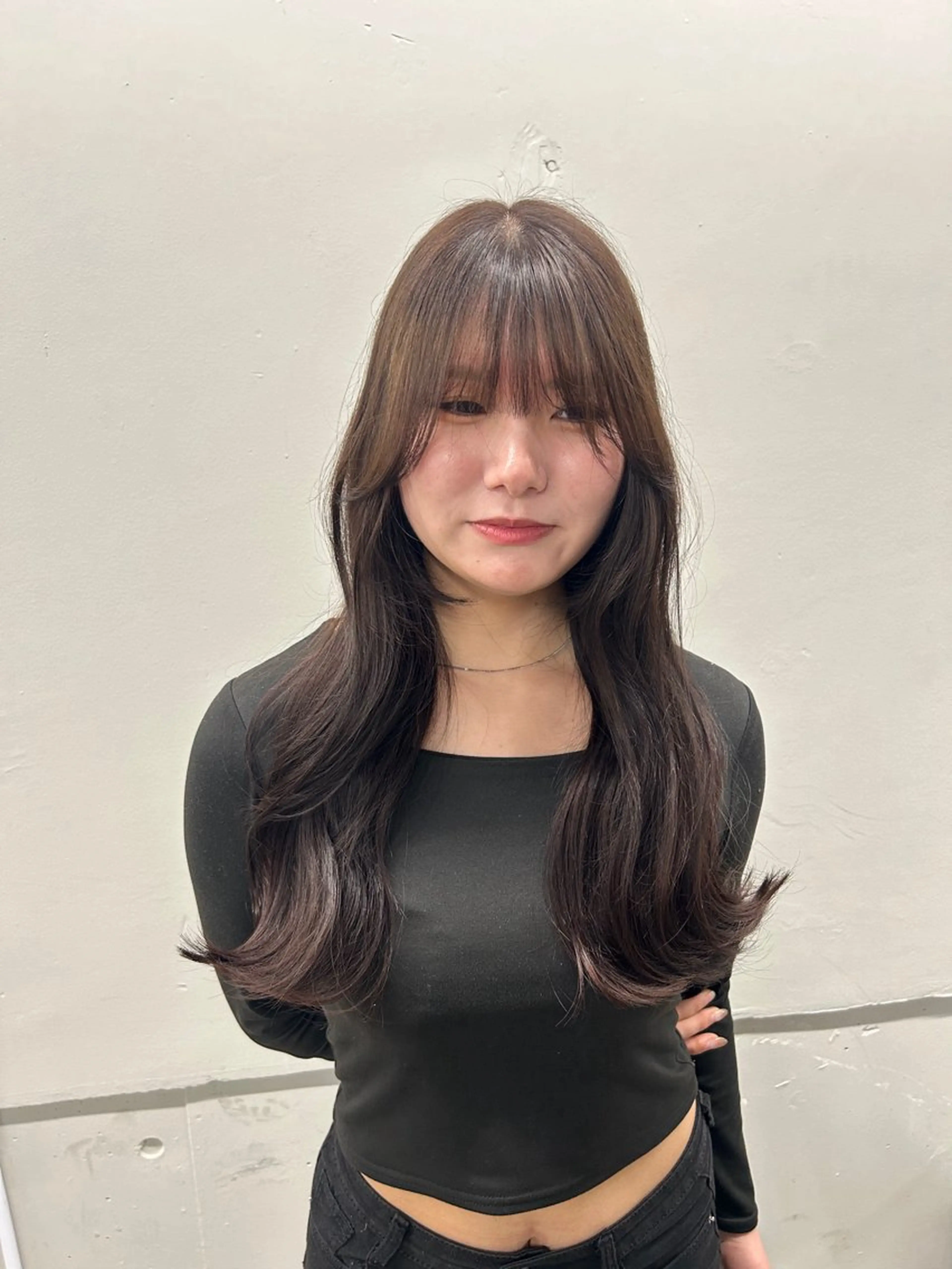 ロング カラー ブラウンカラー ダークブラウン ロング トリートメント ヘアカラー 【 pia 】 とものヘアスタイル