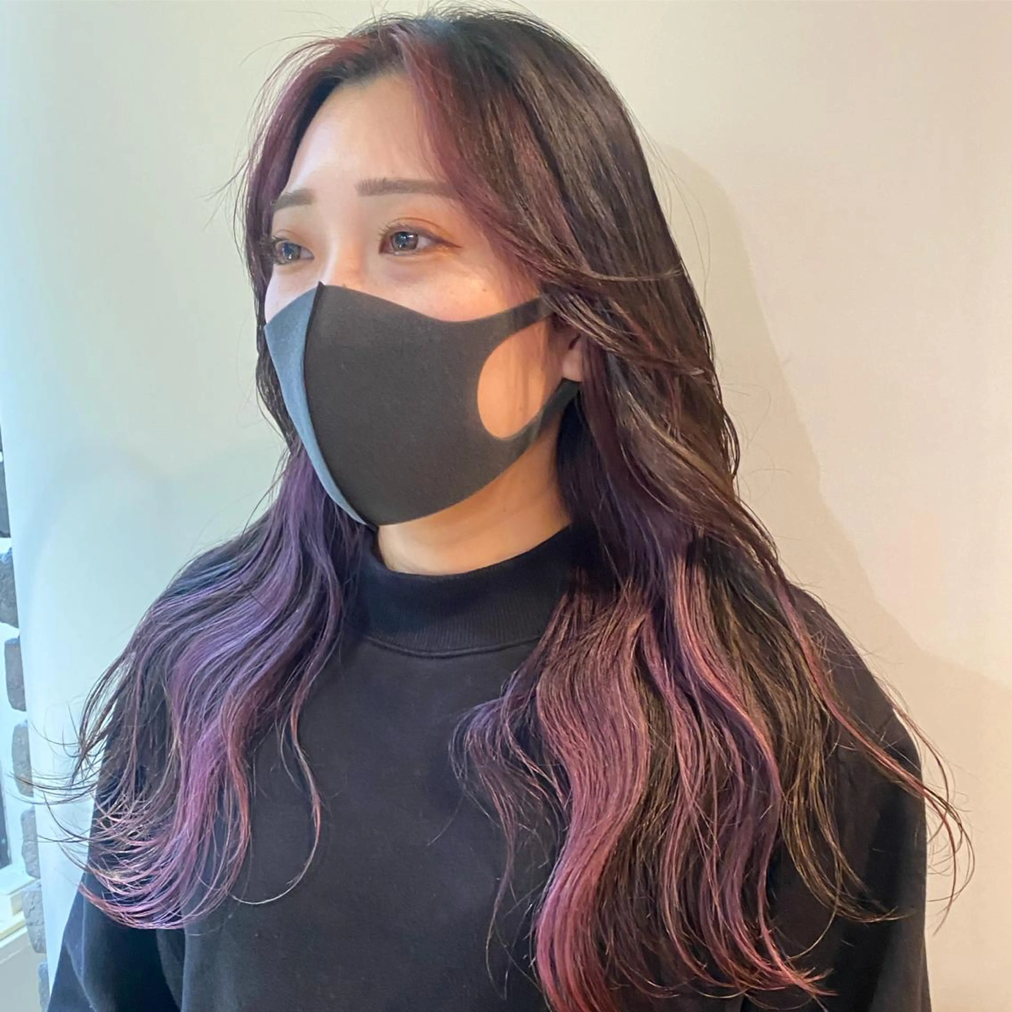 セミロング カラー パーマ ヘアアレンジ ラベンダーカラー ピンクカラー ピンクラベンダー GIVET (ジヴェ)所属・撮影モデル募集 🦋soemikaのヘアスタイル