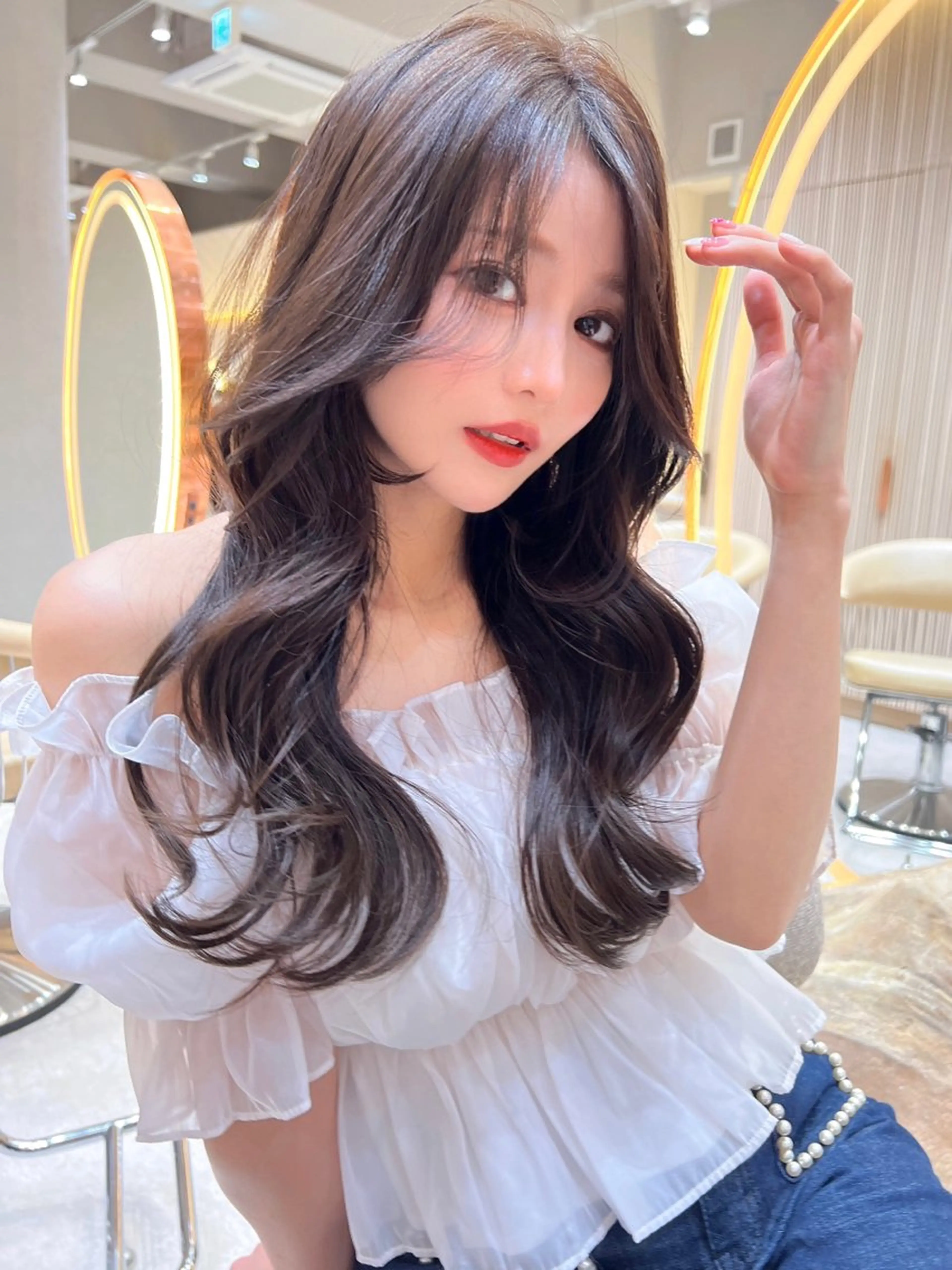 ロング カラー カット ヘアカラー トリートメント レイヤーカット/ 顔周り 五島巨幹のヘアスタイル