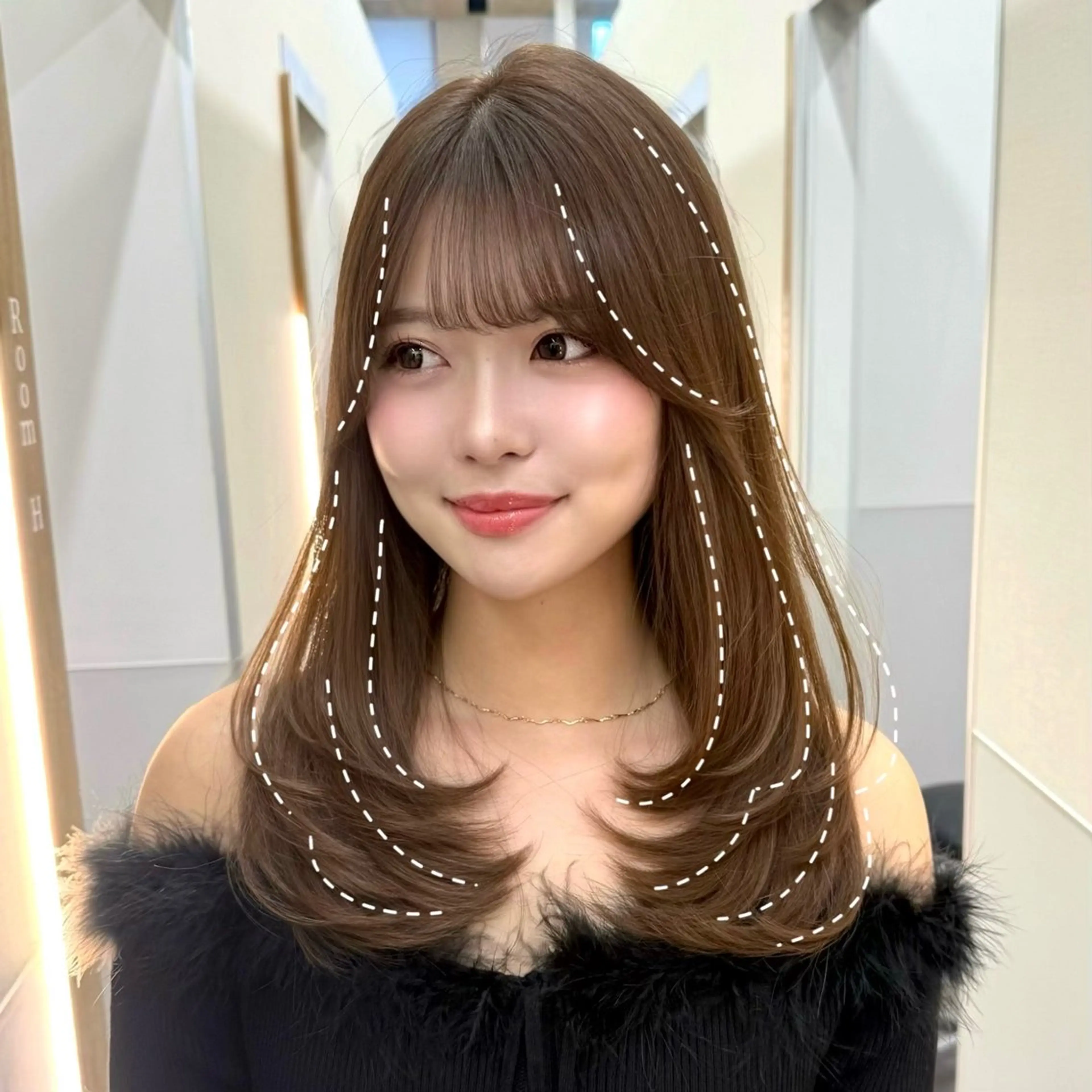 ミディアム カット ヘアカラー トリートメント SALOWIN銀座六丁目店所属・津田怜果/ 銀座/レイヤーカットのヘアスタイル