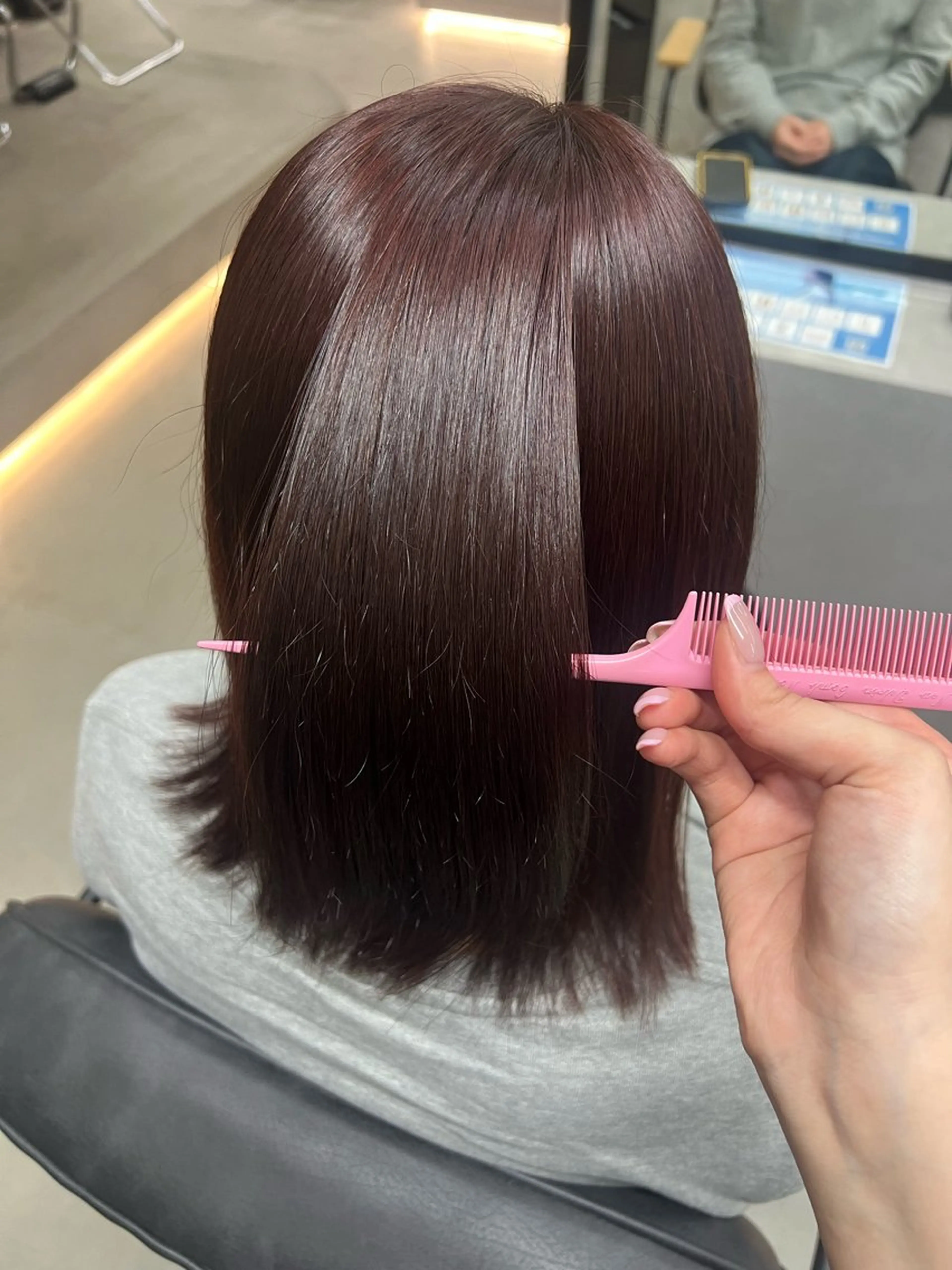 ミディアム カラー ラベンダーカラー ピンクカラー ピンクラベンダー 韓国レイヤー/艶 カラー/RIRIKOのヘアスタイル