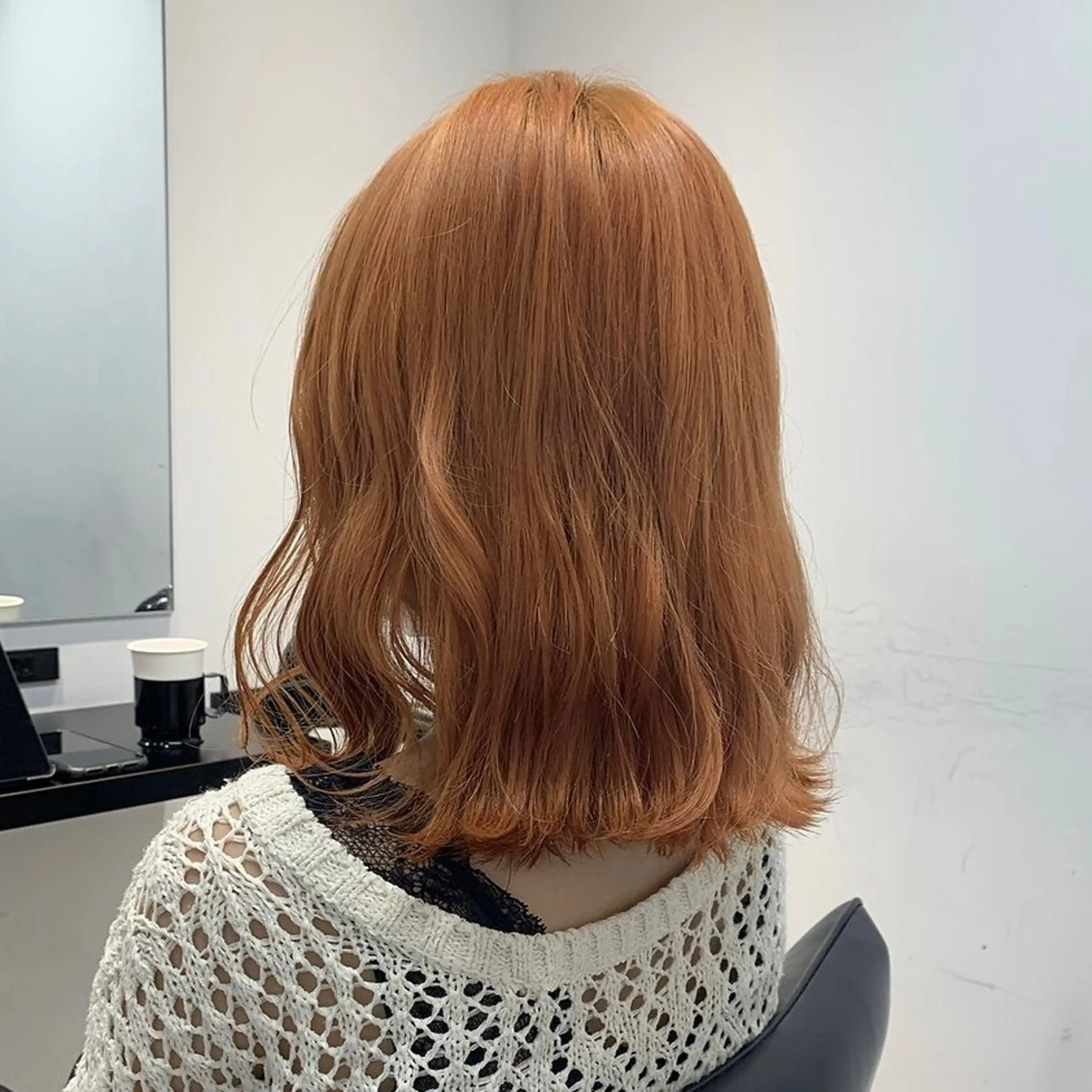 ミディアム カラー ブリーチ ハイトーンカラー オレンジ 💖ブリーチ/暖色 𝐘𝐮𝐢💖のヘアスタイル