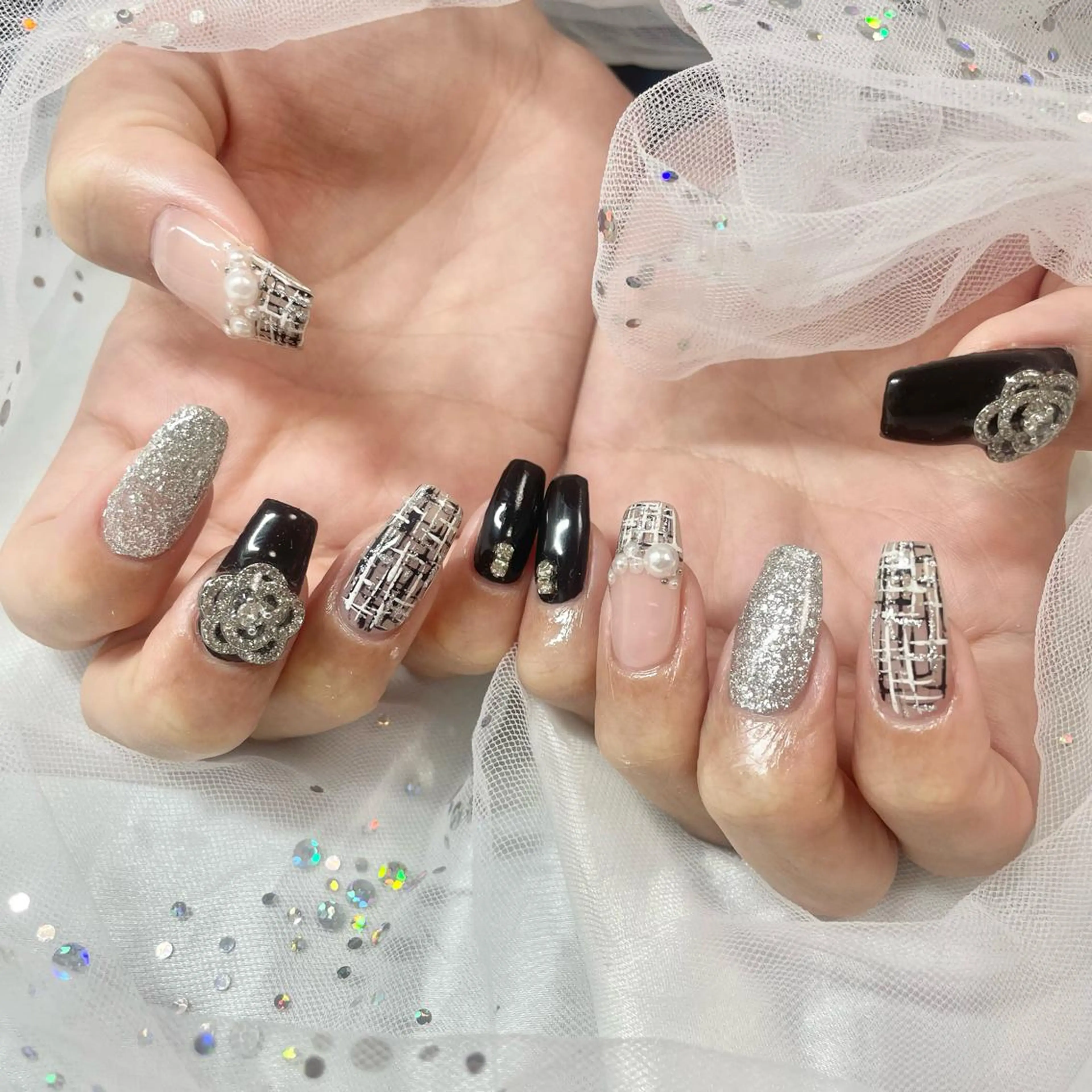 ネイル ツイードネイル 🎀AYAKO 🎀中韓ネイルのネイルデザイン