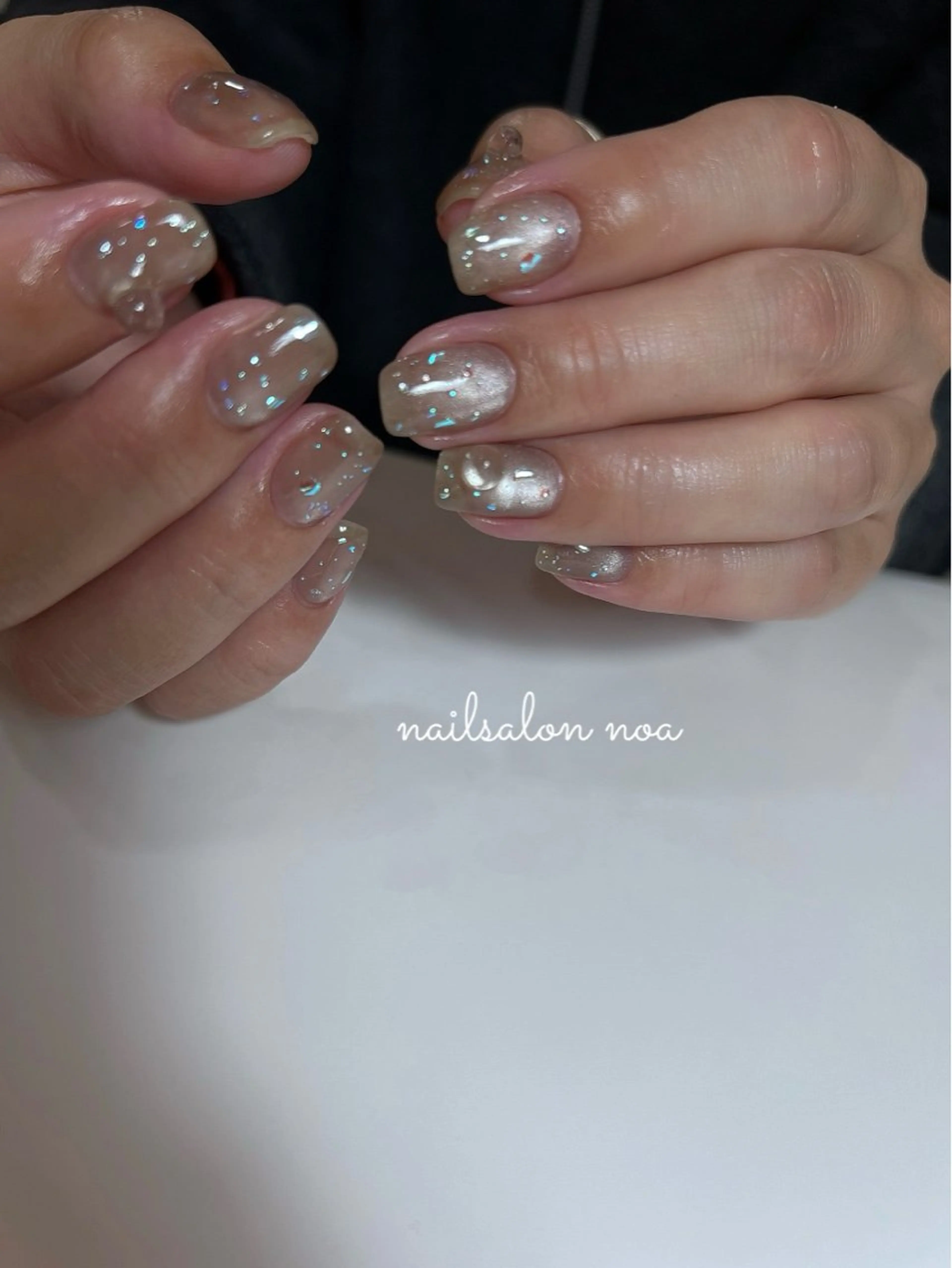 ネイル オーロラネイル カジュアル ジェルネイル ニュアンスネイル パラジェル ハンドネイル nailsalon noa所属・nailsalon noaのネイルデザイン