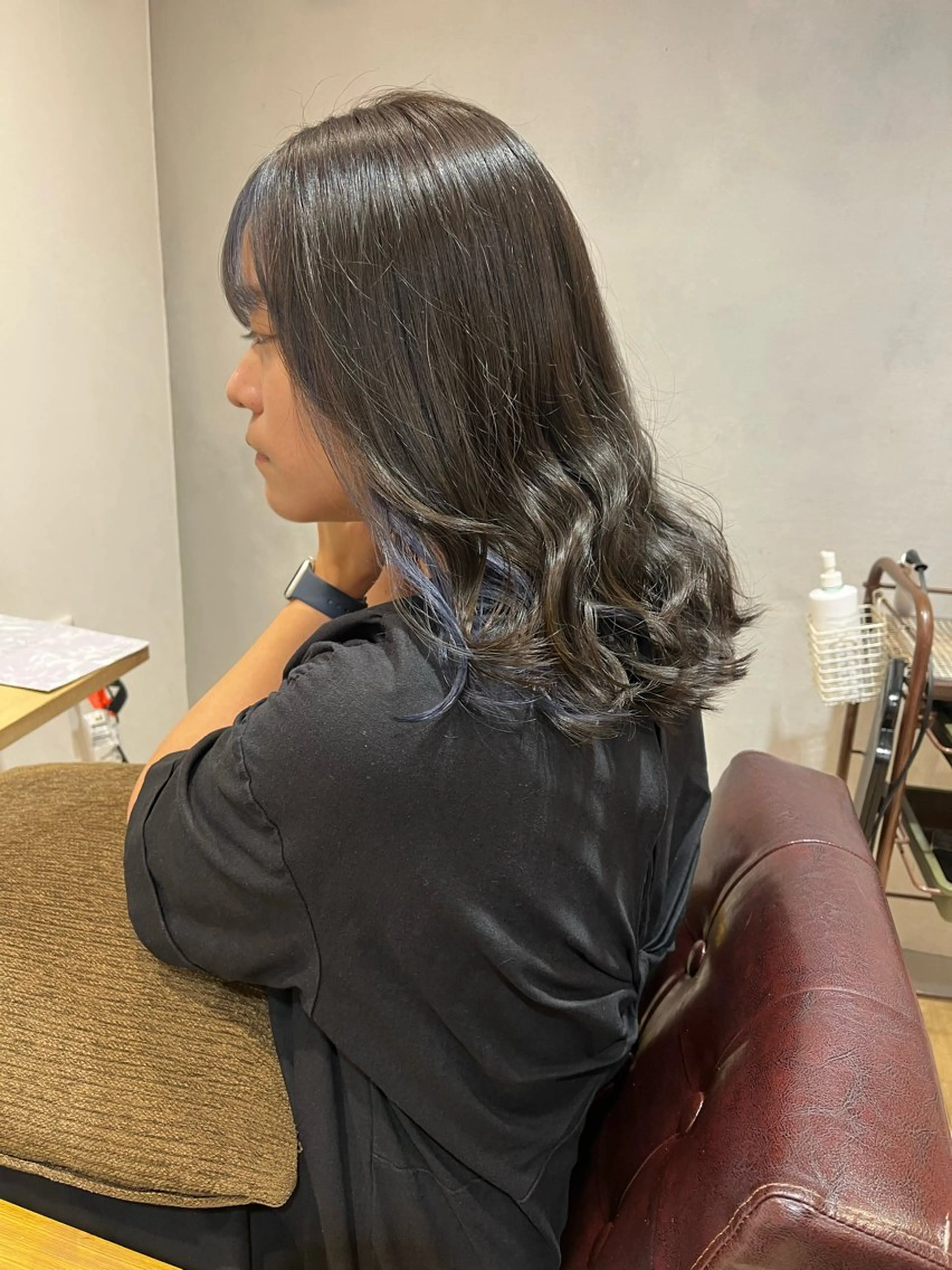 セミロング カラー ヘアカラー 地毛風ストレート ミニボブ🌷江梨🍎のヘアスタイル