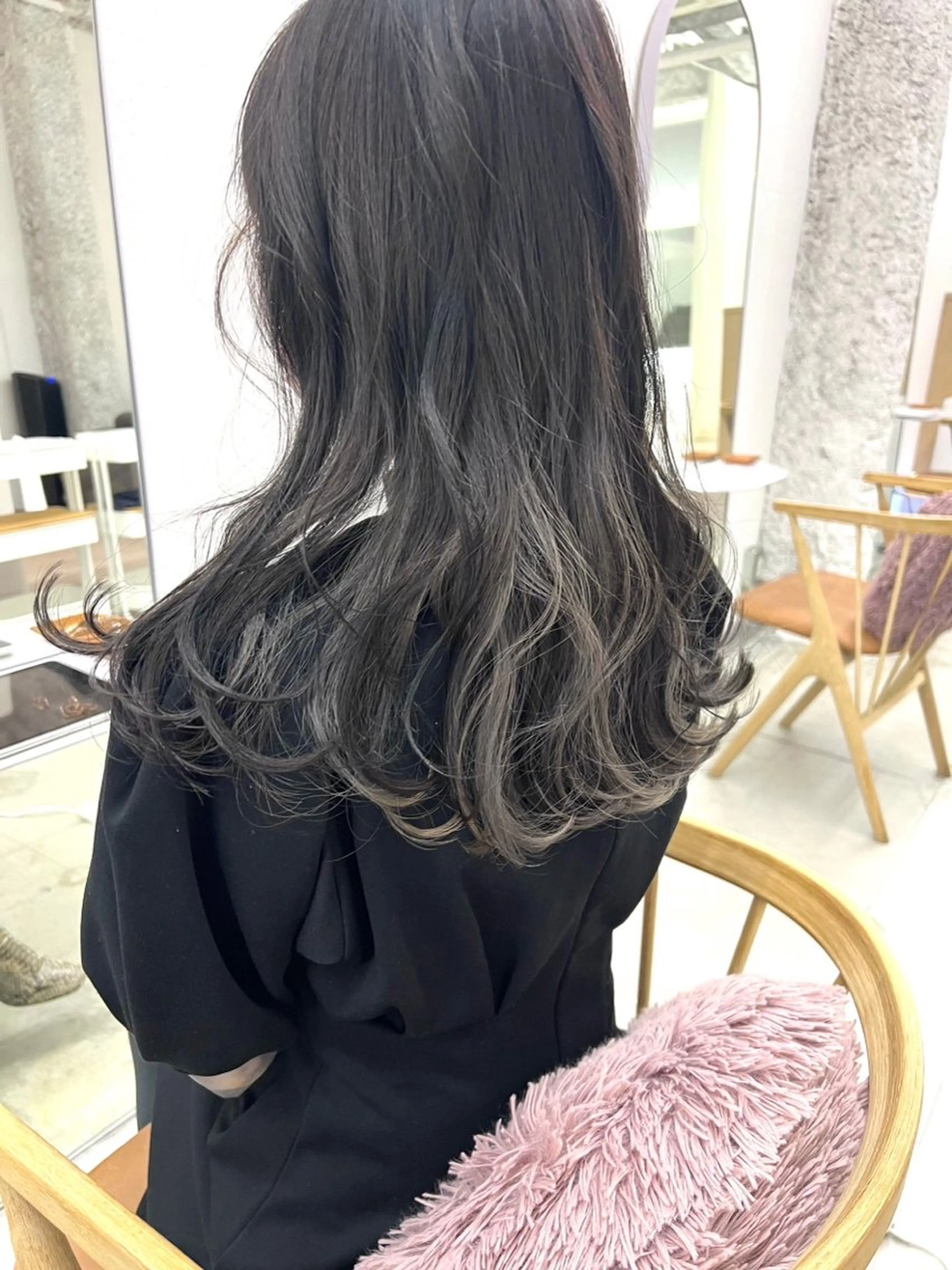 セミロング ヘアカラー トリートメント NIKO/名古屋/ 伏見/花屋併設のヘアスタイル