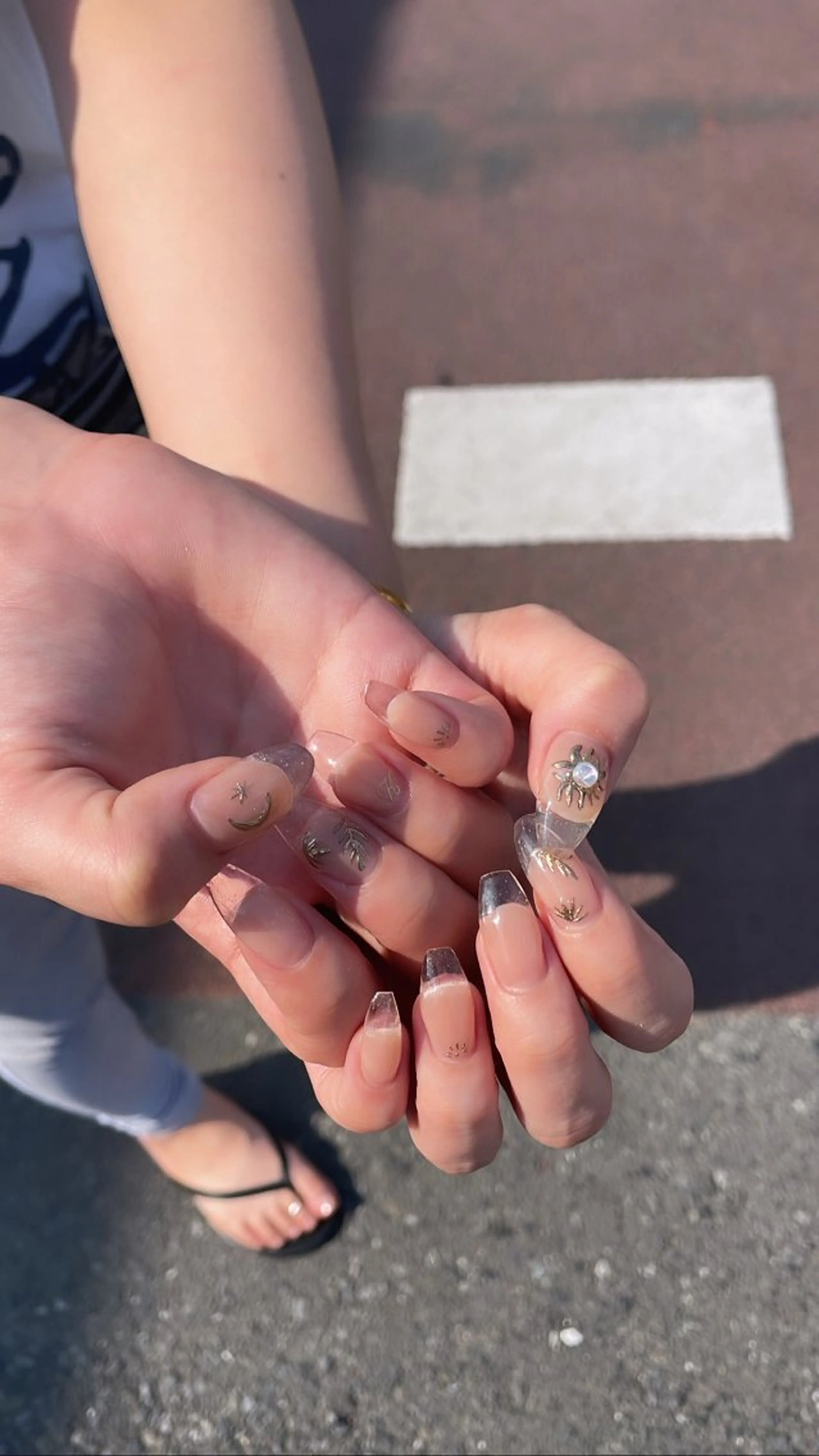 ネイル クリアネイル 長さ出し フレンチネイル ハンドネイル shark_nail Aのネイルデザイン