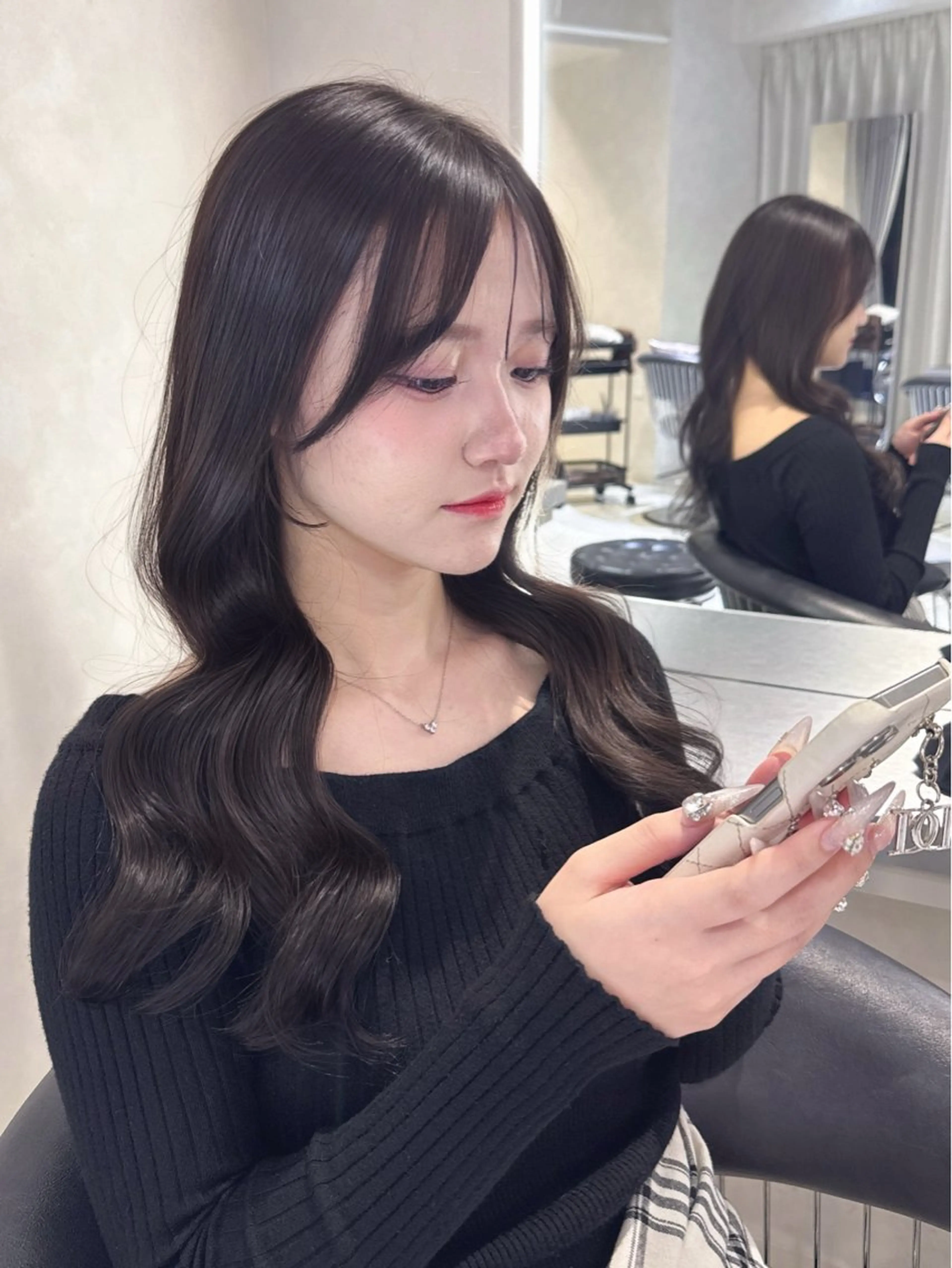 ロング カラー 透明感カラー ラベンダーカラー トリートメント カット ヘアカラー トリートメント 韓国ヘア×艶髪🎀 池袋/Rina🩶のヘアスタイル