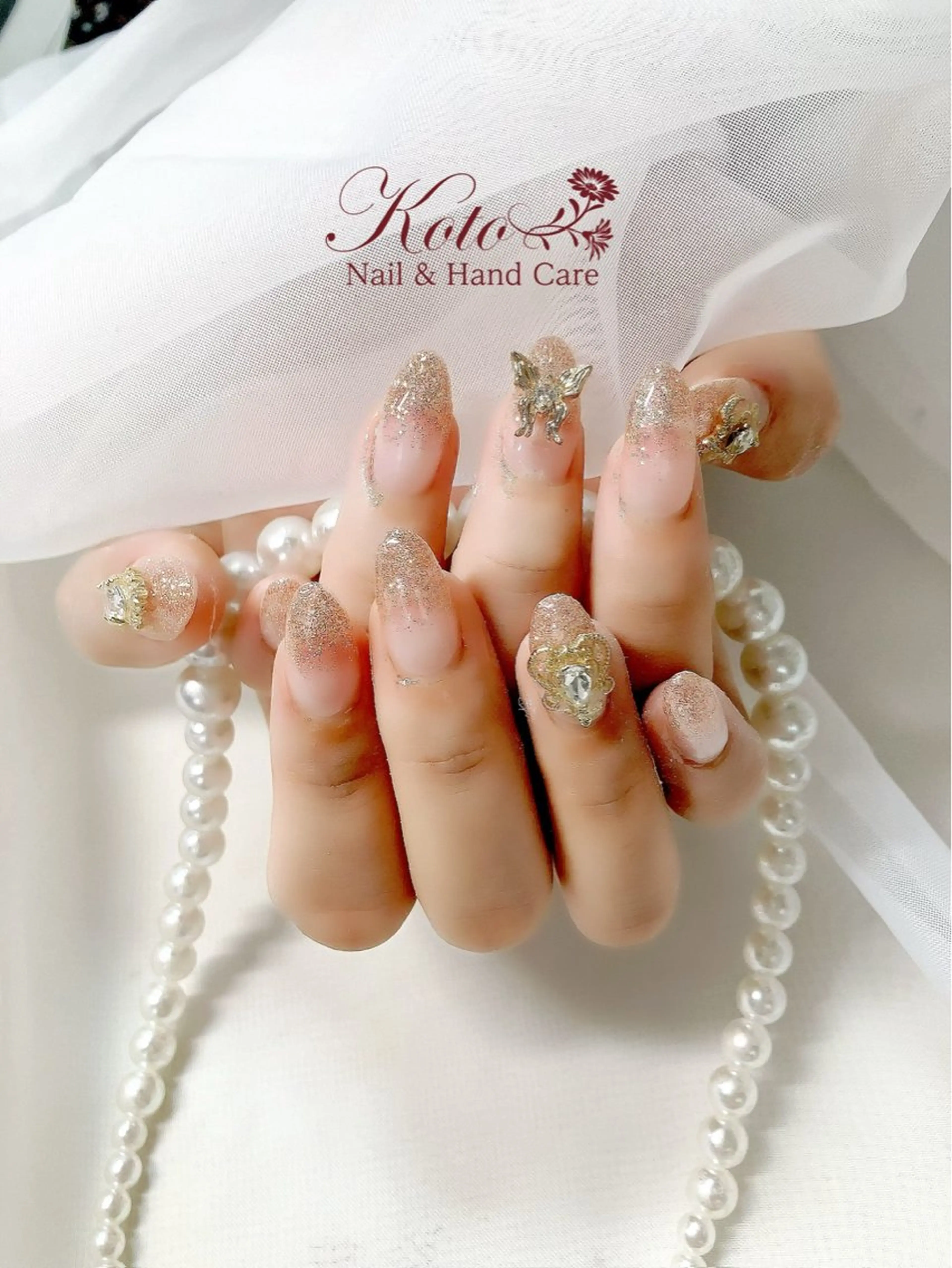 ネイル 長さ出し ジェルネイル 持ち込み ニュアンスネイル 赤色 ハンドネイル Nail Salon KOTOのネイルデザイン