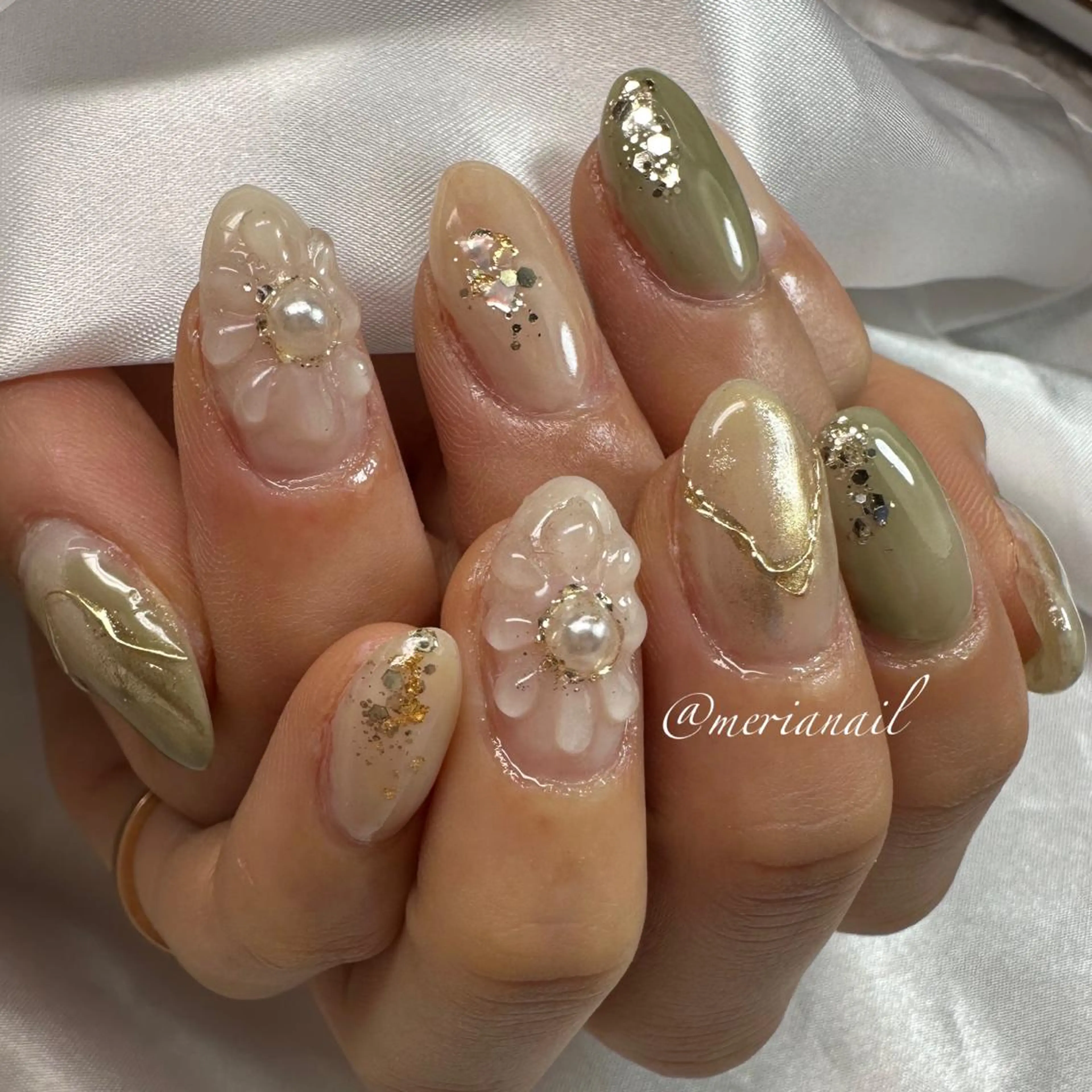 ロング カラー メンズ キッズ ネイル アイブロウ 眉カラー メンズアイブロウ グリーン メンズネイル ニュアンスネイル INFINITY所属・INFINITY nailのネイルデザイン