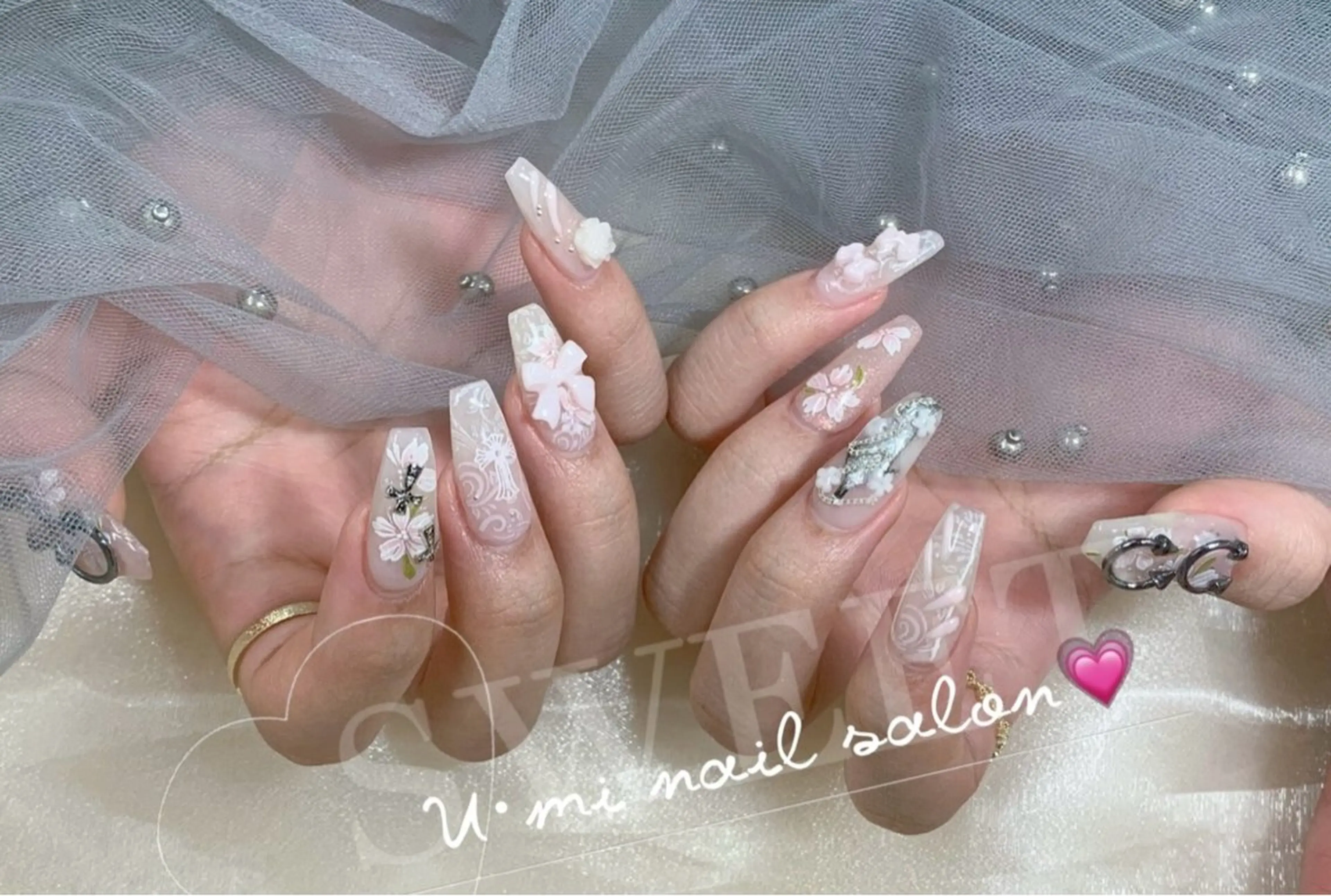 ネイル 長さ出し 持ち込み U·Mi nail salon所属・U·MI 上野御徒町店のネイルデザイン